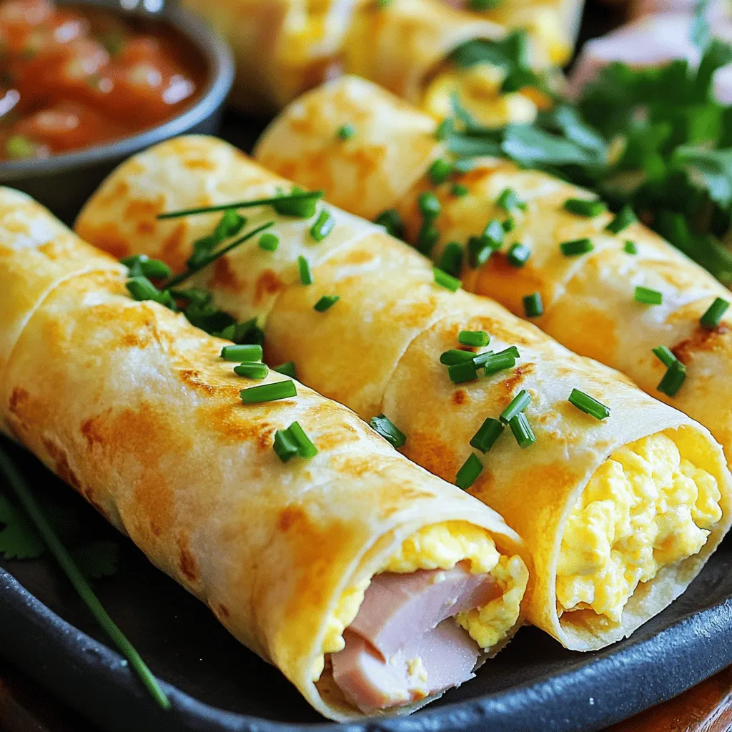 The key to making easy ham egg and cheese roll-ups is gathering the right ingredients. Here’s what you need: