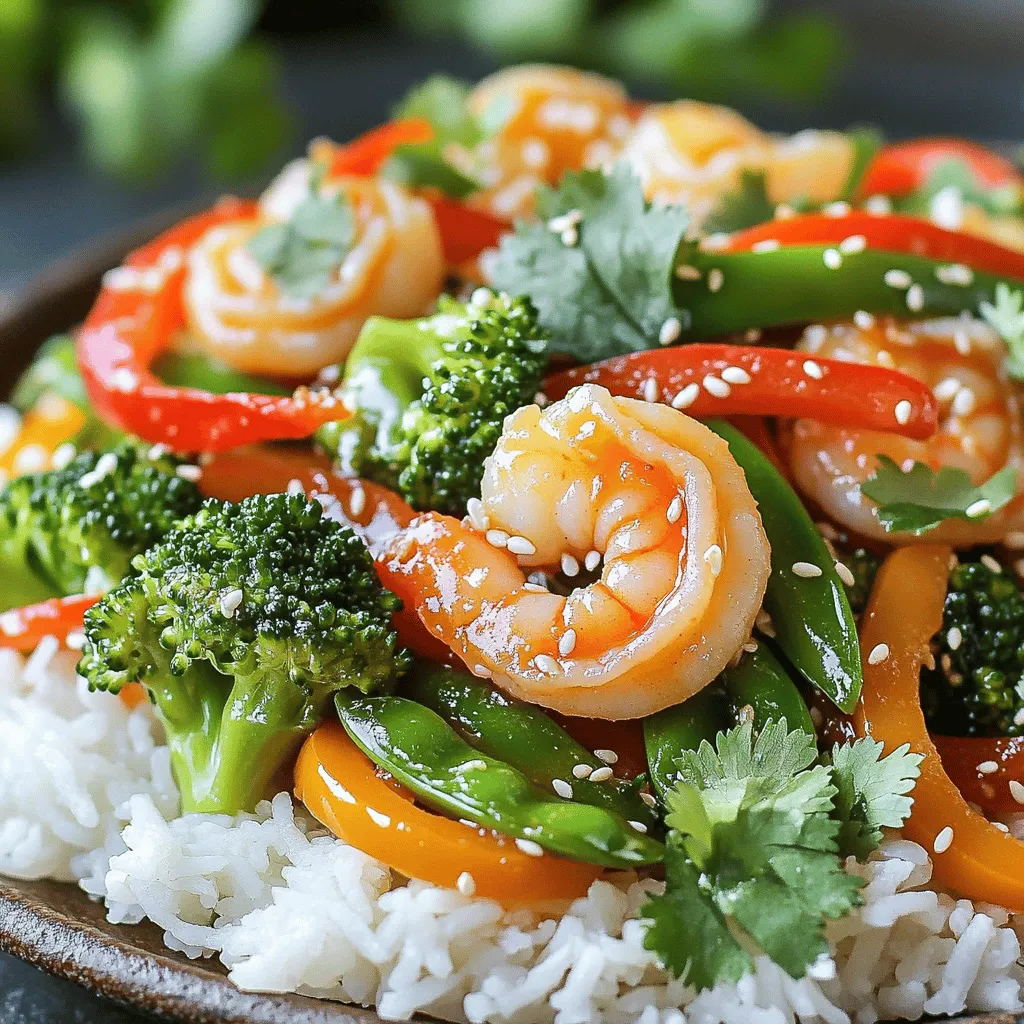 To make a tasty shrimp stir fry, gather these key ingredients: