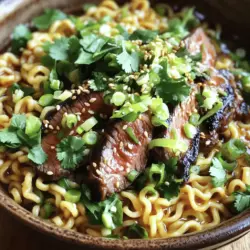 - 12 ounces ramen noodles or your favorite noodles - 1 pound flank steak, sliced thinly against the grain - 6 tablespoons unsalted butter - 4 cloves garlic, minced - 1 tablespoon soy sauce