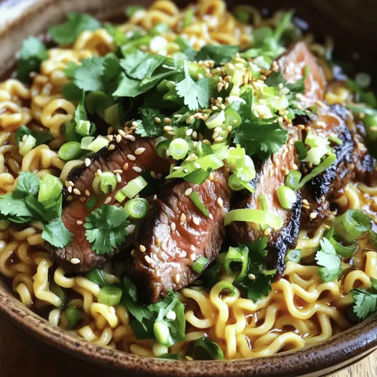 - 12 ounces ramen noodles or your favorite noodles - 1 pound flank steak, sliced thinly against the grain - 6 tablespoons unsalted butter - 4 cloves garlic, minced - 1 tablespoon soy sauce