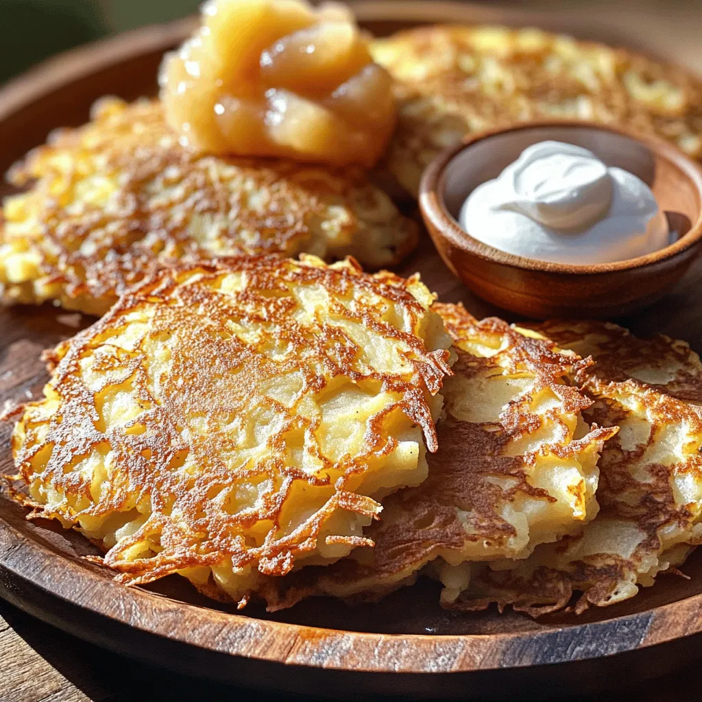 To make German potato pancakes, you need simple and fresh ingredients. Here’s your list: