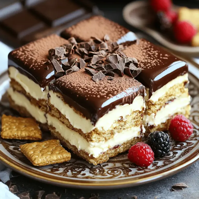 - 2 boxes (3.4 oz each) instant vanilla pudding mix - 4 cups cold milk - 1 container (8 oz) whipped topping, thawed - 1 package (14 oz) graham crackers - 1 cup semi-sweet chocolate chips - 1/4 cup unsweetened cocoa powder - 1/4 cup butter - 2 cups powdered sugar - 1 teaspoon vanilla extract