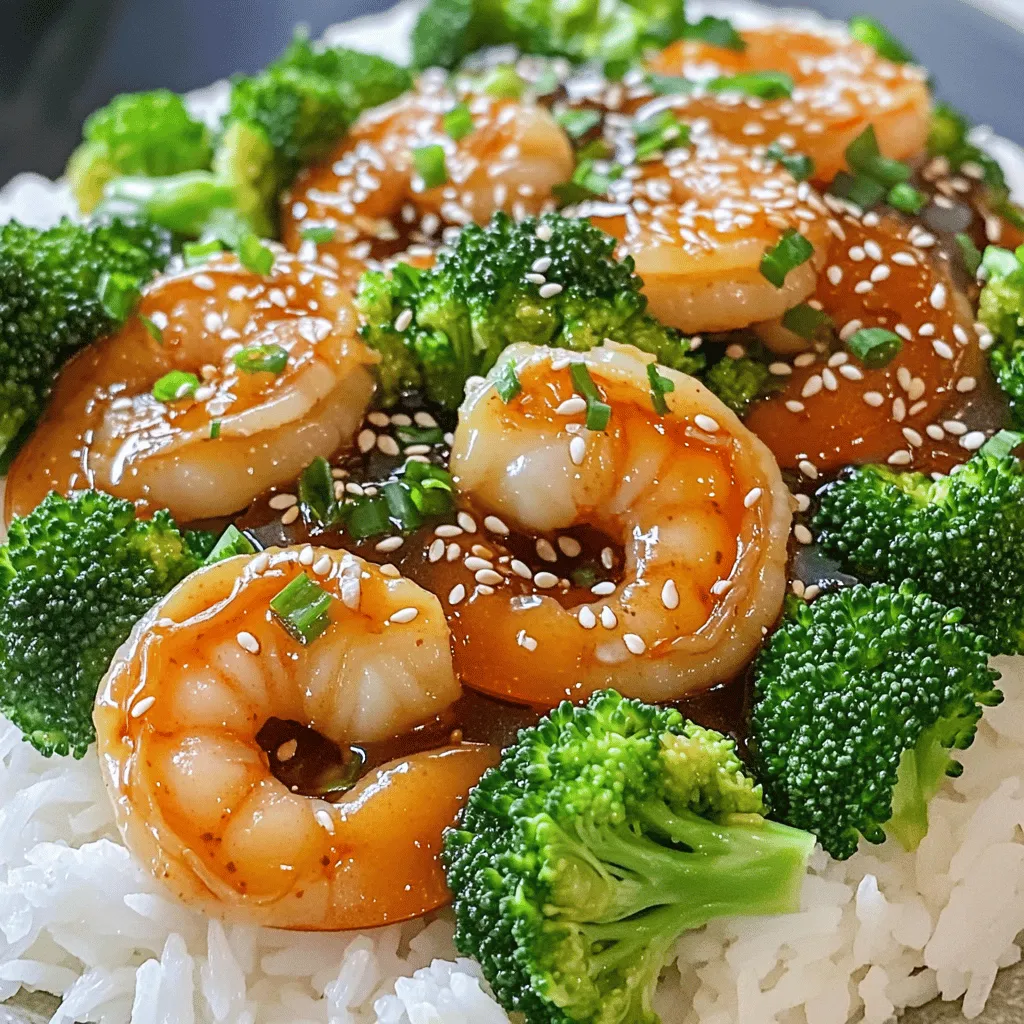 For the 20-Minute Sriracha Shrimp and Broccoli, you will need the following ingredients: - 1 pound large shrimp, peeled and deveined - 2 cups broccoli florets - 3 tablespoons Sriracha sauce - 2 tablespoons soy sauce - 1 tablespoon honey - 2 cloves garlic, minced - 1 tablespoon ginger, minced - 2 tablespoons olive oil - 1 tablespoon sesame oil - 2 green onions, chopped (for garnish) - Sesame seeds (for garnish) - Cooked rice or quinoa (for serving, optional) You can swap shrimp for chicken or tofu if you prefer. For a milder dish, reduce Sriracha. If you want to boost the flavor, add more garlic or ginger. Each serving of this dish has about 250 calories. It offers a good balance of nutrients: - Protein: 28 grams - Carbohydrates: 10 grams - Fats: 10 grams This meal is healthy and fills you up while keeping it light. The shrimp provides protein, and broccoli adds fiber and vitamins. Enjoy this dish for a quick, nutritious dinner! To start, rinse the shrimp under cold water. This helps remove any dirt or grit. After rinsing, pat them dry with paper towels. This step is key. Wet shrimp won't sear well. Now, let’s make the Sriracha sauce. In a small bowl, mix 3 tablespoons of Sriracha, 2 tablespoons of soy sauce, and 1 tablespoon of honey. Add 2 cloves of minced garlic and 1 tablespoon of minced ginger. Stir until it blends nicely. This sauce adds a kick! Next, we’ll cook the broccoli. In a medium pot, bring salted water to a boil. Once boiling, add the broccoli florets. Cook them for just 2 minutes. This keeps their bright green color. After 2 minutes, quickly transfer the broccoli to an ice bath. This stops the cooking and keeps them crisp. Drain the broccoli and set it aside. Now, let’s cook the shrimp. In a large skillet or wok, heat 2 tablespoons of olive oil and 1 tablespoon of sesame oil over medium-high heat. Once hot, add the shrimp in a single layer. Cook for about 2-3 minutes until they turn pink and opaque. Flip them halfway through cooking. Once the shrimp are cooked, pour the prepared sauce over them. Then add the blanched broccoli. Stir everything together and cook for another 2-3 minutes. This lets the flavors mix well. Now, your dish is almost ready! Remove the skillet from heat and garnish with chopped green onions and a sprinkle of sesame seeds. Serve hot, and enjoy your 20-minute Sriracha shrimp and broccoli delight! For more details, check the [Full Recipe]. How do you balance the spiciness of Sriracha? To make it milder, add honey. The honey will sweeten the dish and tone down the heat. You can also mix in some lime juice for a fresh taste. This adds tanginess and helps balance the spice. What about adding additional flavors? Consider using fresh herbs like cilantro or basil. Both herbs add brightness and depth. You can also add soy sauce for umami. This boosts the savory notes in your meal. What time-saving techniques can you use in the kitchen? Prep all your ingredients before cooking. Chop the garlic and ginger in advance. This speeds up the cooking process. Also, use one pan to cook the shrimp and broccoli. This cuts down on cleanup time. How can you make the most of your prep time? Use a pot for blanching broccoli while you cook the shrimp. This way, both are ready at the same time. You can also have your rice or quinoa cooking in the background. This makes sure everything is hot and fresh when you serve. For the full recipe and more details, check out the [Full Recipe]. {{image_2}} This Sriracha shrimp dish is fun to change up! You can swap the shrimp for chicken, tofu, or even scallops. Each protein brings a unique taste. If you want greens, try bell peppers, snap peas, or asparagus instead of broccoli. These options keep it fresh and tasty. You can also adjust the spice level. If you want it milder, add less Sriracha. You can mix in a little soy sauce or honey to balance the heat. For those who love spice, add more Sriracha or a pinch of red pepper flakes. Your meal, your rules! Serve this dish over rice or quinoa for a filling meal. Both options soak up the sauce well. You can also use it as a filling in tacos or wraps. For a light meal, try it on a bed of greens. For a nice touch, plate the shrimp and broccoli in a colorful bowl. Sprinkle chopped green onions and sesame seeds on top. This adds color and looks great. A squeeze of lime juice just before serving brightens all the flavors. For the full recipe, check out the detailed steps to make this dish shine! To keep your Sriracha shrimp and broccoli fresh, store leftovers in an airtight container. This method helps the shrimp and broccoli maintain their flavor and texture. You can keep the dish in the fridge for up to three days. If you want to enjoy it later, make sure to cool it to room temperature before sealing it up. If you want to store your dish longer, freezing is an option. First, let the shrimp and broccoli cool completely. Then, pack them in a freezer-safe container or bag. This helps prevent freezer burn. You can freeze the dish for about one month. When you're ready to eat, thaw it in the fridge overnight. To reheat, use a skillet over medium heat. Add a splash of water or broth to keep the shrimp from drying out. Stir until heated through, and enjoy your delicious meal again! For the full recipe, check out the details above. What can I substitute for shrimp? You can use chicken, tofu, or scallops. Cook them in the same way. Fish like salmon also works well. Adjust the cooking time based on the protein you choose. How spicy is the dish with the recommended Sriracha? The dish has a medium heat level. Sriracha adds a nice kick without being overwhelming. If you like it milder, reduce the Sriracha or add more honey. Can I make this dish ahead of time? Yes, you can prep the shrimp and sauce ahead. Store them in the fridge for up to a day. Cook the dish just before serving for best results. What are some good side dishes to serve with this recipe? Serve with rice or quinoa for a complete meal. Steamed veggies or a fresh salad also pair well. You can add some crusty bread for dipping too. Is this dish suitable for meal prep? Absolutely! It stores well in the fridge. Just reheat it gently in a pan or microwave. Keep the rice separate to avoid sogginess. What modifications can make it healthier? Use less oil or swap it for a non-stick spray. Add more veggies like bell peppers or snap peas. You can also reduce the Sriracha for less sodium. In this post, you learned how to make Sriracha shrimp. I covered the ingredient list, cooking methods, and storage tips. You can customize the dish by using different veggies or proteins. Keep experimenting to suit your taste. The right balance of flavors and perfect cooking techniques make a big difference. Enjoy your cooking journey and feel free to create your unique spin on this recipe!