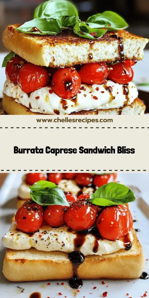 Savor the flavors of summer with my Irresistible Burrata Caprese Sandwich! This delightful recipe features creamy burrata cheese, sweet cherry tomato confit, and crispy ciabatta rolls, all coming together for a mouthwatering meal. Perfect for impressing guests or enjoying a casual lunch, it's easy to make with fresh ingredients. Click through to discover the full recipe and elevate your sandwich game today!