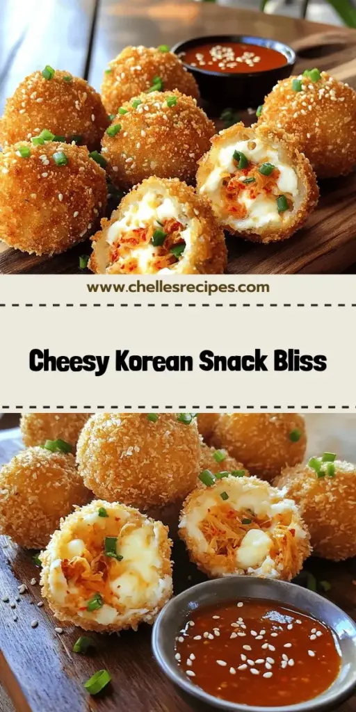 Discover the ultimate snack with this Korean Cheese Balls recipe! These tasty and crispy delights blend gooey mozzarella and kimchi for a flavorsome treat that's perfect for sharing. With simple ingredients and easy step-by-step instructions, you can impress your friends and family in no time. Don’t miss out on the fun of creating these delicious cheese balls—click through to explore the full recipe and get cooking today!