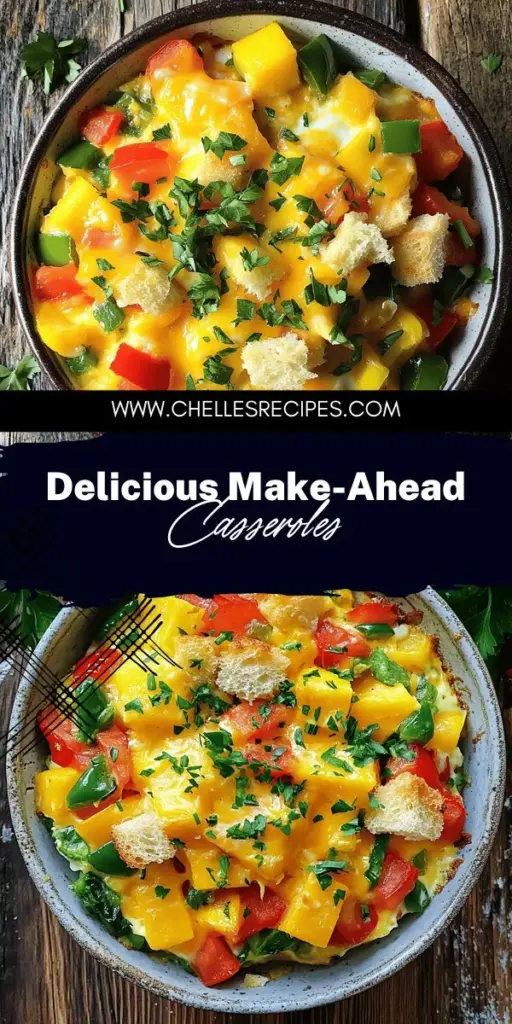 Start your mornings off right with delicious make-ahead breakfast casseroles! These tasty and easy recipes will save you time and add flavor to your breakfast routine. Packed with nutritious ingredients like eggs, veggies, and cheese, these casseroles are customizable to suit your taste. Say goodbye to rushed meals, and get ready to impress your family and friends. Click through to explore the full recipes and start your day deliciously!