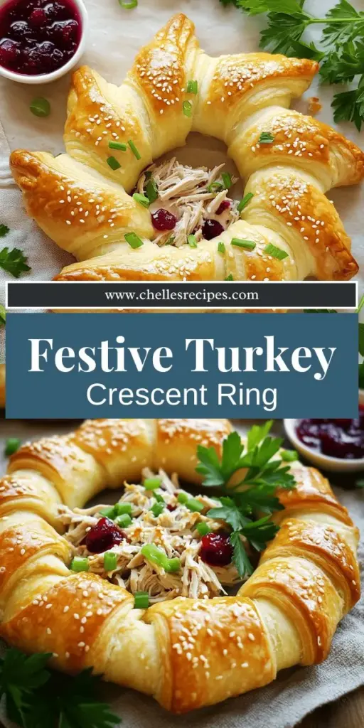 Elevate your holiday leftovers with our Savory Turkey and Cranberry Crescent Ring! This delightful dish transforms leftover turkey into a festive centerpiece, wrapped in flaky crescent dough and complemented by sweet cranberry sauce and creamy filling. Perfect for family gatherings, it's easy to make and sure to impress your guests. Click through to explore the full recipe and make this holiday season truly memorable!