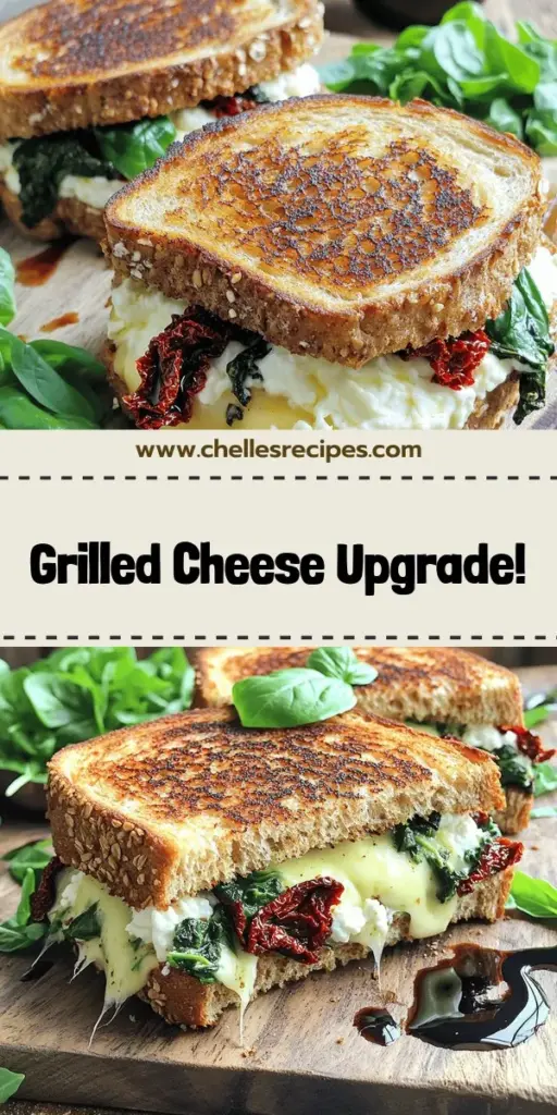 Indulge in a gourmet twist on your classic lunch with this Sun-Dried Tomato, Spinach, and Ricotta Grilled Cheese Delight! Bursting with creamy ricotta, tangy sun-dried tomatoes, and vibrant spinach, this sandwich is easy to make and utterly satisfying. Perfect for a cozy dinner or a quick meal, follow our simple steps to create this delicious masterpiece. Click through to explore the full recipe and elevate your grilled cheese game today!