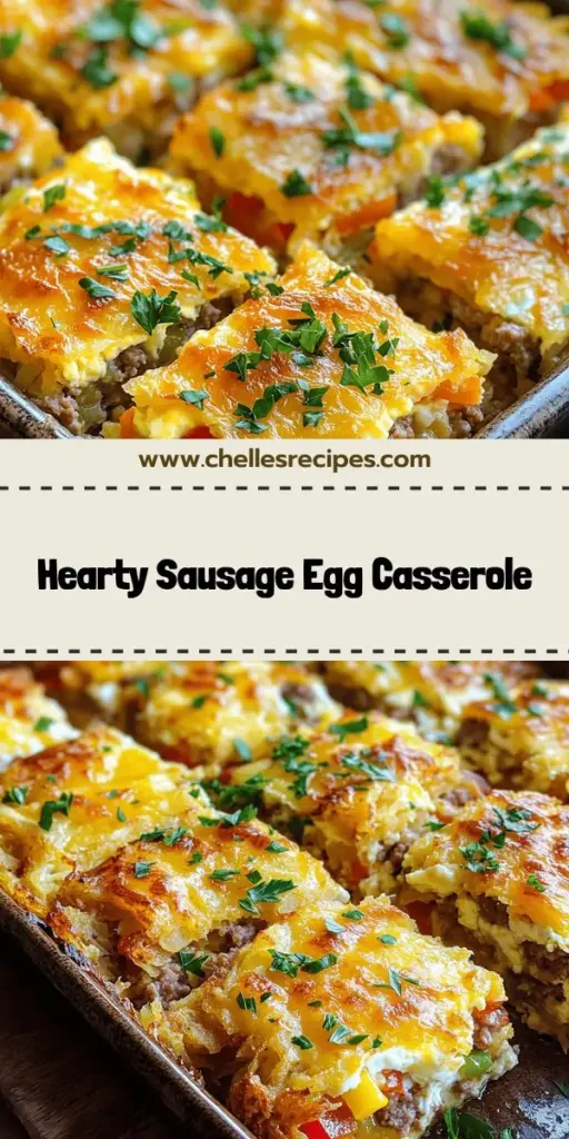 Wake up to the deliciousness of Savory Sausage and Egg Hashbrown Casserole! This hearty breakfast dish combines crunchy hashbrowns, flavorful sausage, and creamy eggs, making it perfect for brunch or family get-togethers. With simple steps and customizable ingredients, you can create a meal everyone will love. Ready to impress at your next breakfast? Click through to discover the full recipe and tips to make this casserole a hit!