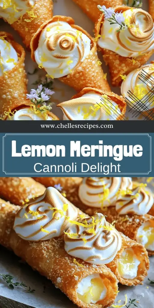 Indulge in the delightful fusion of flavors with Lemon Meringue Pie Cannolis, a delicious dessert idea that takes your taste buds to new heights. Picture crispy cannoli shells filled with zesty lemon cream and topped off with airy meringue. This easy-to-follow guide provides step-by-step instructions and creative variations, ensuring anyone can impress at the dessert table. Click through for the full recipe and elevate your baking game today!