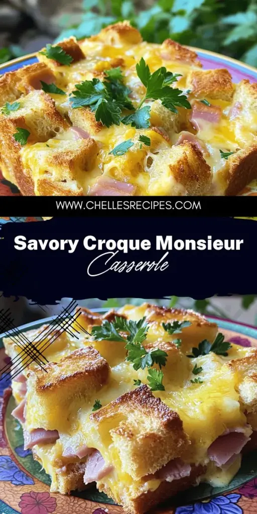 Elevate your brunch with a delightful Croque Monsieur Breakfast Casserole! This recipe combines layers of savory ham, rich gruyère and emmental cheese, and perfectly soaked bread for a mouthwatering dish everyone will love. It's easy to make and great for sharing. Discover simple steps and tips to create the perfect casserole that will wow your guests. Click through to explore this tasty recipe and start your day on a delicious note!