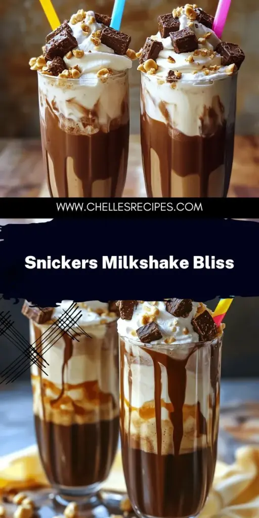 Indulge in a sweet treat with this Easy Snickers Milkshake recipe! Creamy vanilla ice cream, delicious Snickers bars, and a hint of peanut butter come together to create the ultimate dessert. This quick and simple recipe is perfect for satisfying your cravings on any occasion. Discover easy ways to customize your milkshake and make it your own. Click through to explore the full recipe and treat yourself today!
