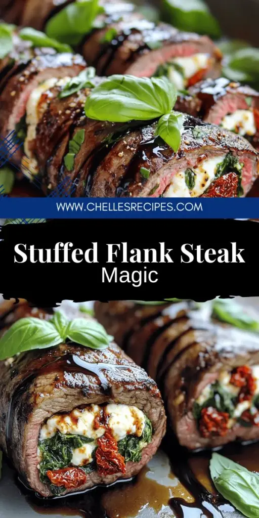 Elevate your family dinner with stuffed flank steak, a mouthwatering dish that's sure to impress! This flavorful favorite features tender flank steak stuffed with a delicious blend of spinach, cheeses, and sun-dried tomatoes. Discover expert preparation tips and cooking methods to create an irresistible meal everyone will love. Click through to explore the full recipe and transform your dining experience into something truly special!