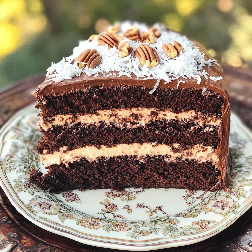 To create a rich and decadent German chocolate cake, you'll need these key ingredients:
