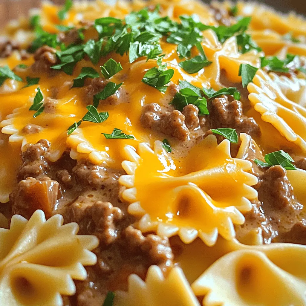 To make Bowtie Pasta with Creamy Velveeta Beef Sauce, gather these items: