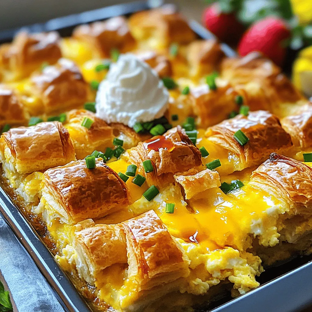 For the Overnight Croissant Breakfast Casserole, you will need the following ingredients: