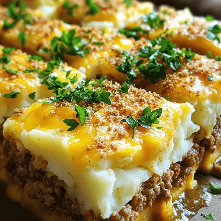 - 1 lb ground beef - 1/2 lb ground pork - 1 cup breadcrumbs - 1/2 cup grated Parmesan cheese - 1 cup shredded cheddar cheese (divided) - 1/2 cup diced onion - 1/2 cup diced bell pepper - 2 cloves garlic, minced - 1 large egg - 1/4 cup milk - 1/4 cup ketchup - 1 tablespoon Worcestershire sauce - 1 teaspoon dried Italian herbs - Salt and pepper to taste - 2 cups mashed potatoes (prepared) - Fresh parsley, chopped (for garnish)