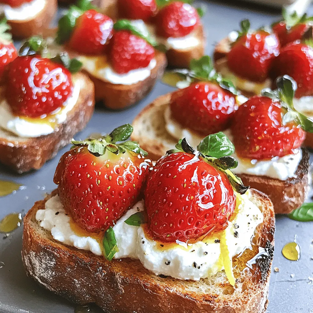 - Fresh strawberries: Use ripe, juicy strawberries for the best flavor. - Ricotta cheese: This creamy cheese makes the toast rich and smooth. - Rustic bread suggestions: Choose hearty bread like sourdough or whole grain.