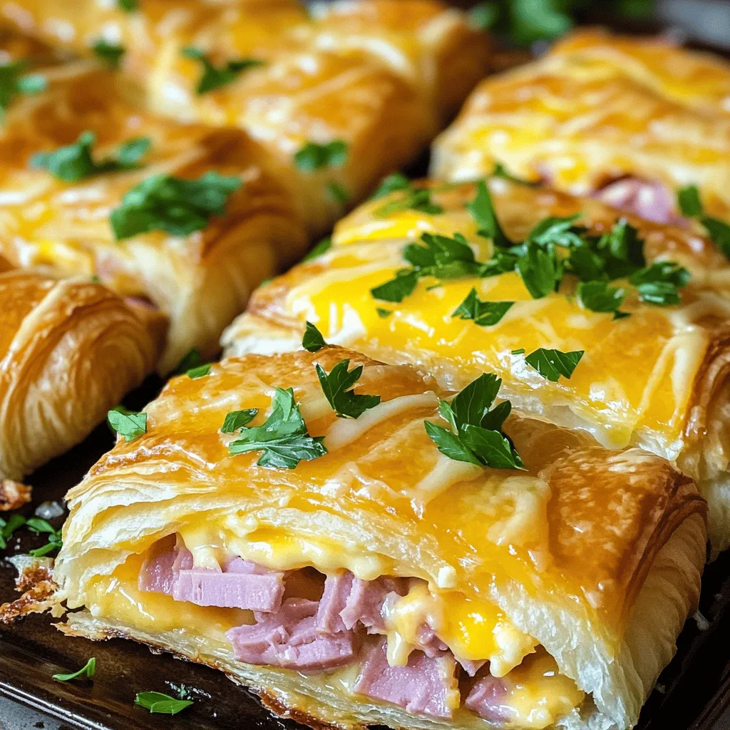 To create the flaky ham and cheese croissant casserole, you'll need a few simple ingredients. Here’s the list: