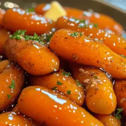 To make maple glazed carrots, you need a few simple ingredients: - 1 pound baby carrots, cleaned - 3 tablespoons unsalted butter - 1/4 cup pure maple syrup - 1 teaspoon cinnamon - 1/2 teaspoon salt - 1/4 teaspoon black pepper - 1 tablespoon fresh lemon juice - Chopped fresh parsley, for garnish These ingredients blend well to create a sweet and savory dish. Baby carrots work great, but you can also use regular carrots cut into sticks. You can boost the flavor with some optional ingredients: - A pinch of nutmeg for warmth - A splash of apple cider vinegar for tang - A sprinkle of red pepper flakes for heat These additions can elevate the dish and add layers of flavor. Feel free to experiment based on your taste. If you have dietary needs, here are some substitutions: - Use olive oil instead of butter for a vegan option. - Substitute agave syrup for maple syrup if needed. - Replace lemon juice with orange juice for a sweeter touch. These swaps can help you enjoy maple glazed carrots without missing out on flavor. For the full recipe, check out the detailed instructions and tips. Before cooking, gather your ingredients. You need: - 1 pound baby carrots, cleaned - 3 tablespoons unsalted butter - 1/4 cup pure maple syrup - 1 teaspoon cinnamon - 1/2 teaspoon salt - 1/4 teaspoon black pepper - 1 tablespoon fresh lemon juice - Chopped fresh parsley, for garnish Make sure your carrots are all clean and ready to go. This step is fun and easy. You can even let kids help wash the carrots. Start by melting the butter in a large skillet over medium heat. Watch as it turns bubbly and smells great. Once it’s ready, add the baby carrots. Sauté them for about 3 to 5 minutes. You want them to start softening. Next, pour the maple syrup over the carrots. Stir well to coat them evenly. At this point, add the cinnamon, salt, and black pepper. Stir again to mix everything together. Now, let the carrots cook for 10 to 15 minutes. Stir them occasionally. You will see the carrots get tender and start to glaze. This is where the magic happens! When the carrots are done, remove the skillet from heat. Drizzle fresh lemon juice over the carrots and toss them gently. This adds a nice zesty flavor. Transfer the glazed carrots to a serving dish. To make it look pretty, sprinkle chopped parsley on top. This adds a fresh touch and a pop of color. These maple glazed carrots are a perfect side dish. You can serve them with roasted meats or even on their own. They taste great and look beautiful on the plate. For the full recipe, check out the details above. To get that shiny, sweet glaze, start with fresh baby carrots. The key is to melt unsalted butter in a large skillet. Once it's hot, toss in the carrots and sauté them. This step helps them soften before adding the maple syrup. Pour in the syrup and stir well. The syrup will coat the carrots, creating that beautiful glaze. Keep cooking until the carrots turn tender and caramelized. A sprinkle of cinnamon adds warmth. This balance of flavors makes every bite delightful. If you have leftovers, store them in an airtight container. Let the carrots cool down before sealing them. Place the container in the fridge. They will stay fresh for about three days. When you’re ready to eat them, reheat gently in a skillet. This keeps the glaze intact and prevents the carrots from getting mushy. You can also add a splash of water or more maple syrup while reheating for extra flavor. One common mistake is cooking the carrots too fast. If you rush, they may burn before softening. Always sauté them on medium heat. Another mistake is using low-quality maple syrup. Pure syrup enhances the flavor, so choose wisely. Lastly, don’t skip the lemon juice. It brightens the dish and balances the sweetness. By avoiding these pitfalls, you'll create the best maple glazed carrots every time. For a detailed recipe, check out the Full Recipe section. {{image_2}} You can change up the vegetables for maple glazed carrots. Try using sliced parsnips for a sweeter taste. They caramelize nicely and add a different texture. Sweet potatoes are another great choice. Their creaminess pairs well with maple syrup. You can even mix in some broccoli or Brussels sprouts for a fun twist. Just adjust the cooking time to match the veggies you choose. If you want to enhance the flavor, consider adding ginger. Fresh ginger brings a nice warmth. You can also use nutmeg instead of cinnamon for a unique taste. If you have a spicy kick, add a dash of cayenne pepper. For a sweeter twist, try a splash of orange juice. This can brighten up the dish. These simple swaps can change the dish in fun ways. Maple glazed carrots pair well with many dishes. Serve them next to roasted chicken for a hearty meal. They also go great with pork chops. The sweet and savory mix is delightful. If you plan a holiday dinner, they make a perfect side. Add them to a veggie platter for color and flavor. You can even serve them with a grain salad for a healthy touch. These combinations can make your meal more exciting! For the full recipe, check out the delicious steps to make maple glazed carrots. To store your maple glazed carrots, let them cool first. Place them in an airtight container. This keeps them fresh and tasty. They will last about 3 to 5 days in the fridge. If you want to save space, you can slice the carrots. Just make sure the glaze coats every piece. Yes, you can freeze maple glazed carrots! Let them cool completely. Use a freezer-safe container or a zip-top bag. Remove as much air as you can. They will last for about 3 months in the freezer. When you are ready to eat, thaw them in the fridge overnight. This helps keep their flavor strong. Reheat your carrots on the stove or in the microwave. If using the stove, add a splash of water to help them steam. Heat on low until warm. If you use the microwave, place them in a bowl and cover. Heat in short bursts, stirring often. This ensures they warm evenly without drying out. Enjoy your delicious leftovers! Don't forget to check the Full Recipe for more tips. Maple glazed carrots last about 3 to 5 days in the fridge. Make sure to store them in an airtight container. They will taste great when you reheat them. Yes, you can make maple glazed carrots ahead of time. Cook them and let them cool. Store them in the fridge and reheat when ready to serve. This dish is perfect for meal prep! These carrots pair well with many dishes. Try serving them with roasted chicken, pork chops, or a hearty grain salad. You can also serve them with mashed potatoes for a cozy meal. Want to spice things up? Check out the Full Recipe for more ideas! In this post, we explored ingredients and steps to make delicious maple glazed carrots. We discussed required and optional ingredients and offered substitutions for different diets. The step-by-step guide helps you cook and serve them perfectly. I shared tips on glazing and storing leftovers. I also gave you fun variations and answered common questions. Now, you can impress at your next meal with sweet, tasty carrots. Enjoy your cooking!