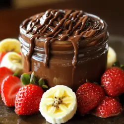 To make a rich chocolate hazelnut spread, you need these key ingredients: - 1 ½ cups raw hazelnuts - 1 cup dark chocolate chips (or chopped chocolate) - 2 tablespoons coconut oil - 2 tablespoons maple syrup (or honey) - 1 teaspoon vanilla extract - ¼ teaspoon sea salt These ingredients work together to create a smooth and creamy treat. The hazelnuts provide a nutty base, while dark chocolate adds sweetness and depth. Coconut oil helps with texture, making your spread silky. You can adjust your spread with these optional ingredients: - 2 tablespoons cocoa powder for a richer chocolate flavor - A pinch of instant coffee for added depth - A sprinkle of cinnamon for warmth Feel free to get creative! Each option can enhance the flavor and make your spread unique. Each serving of this spread offers a delightful mix of nutrients. Here’s what you can expect per tablespoon: - Calories: 100 - Fat: 6g - Carbohydrates: 10g - Protein: 2g - Sugars: 2g This spread provides healthy fats from hazelnuts and a sweet treat without guilt. Enjoy it on toast or with fruits! If you want the complete details, check the Full Recipe. Making chocolate hazelnut spread is easy and fun. You start by roasting the hazelnuts. Roasting brings out their nutty flavor and makes them taste amazing. Next, you blend the hazelnuts until they turn into a smooth nut butter. After that, you melt the chocolate with coconut oil. Mixing these creates a rich, creamy spread. Finally, you add maple syrup, vanilla, and sea salt. Blend until everything is smooth. To roast the hazelnuts, preheat your oven to 350°F (175°C). Spread the hazelnuts on a baking sheet. Roast them for about 10-12 minutes. Stir halfway through for even roasting. They should look golden and smell great. Once they cool, take a clean kitchen towel and rub the hazelnuts. This helps remove the skins. Don’t worry if some skins stick. Just use what you can. In a food processor, add the roasted hazelnuts. Blend them on high speed for about 5 minutes. Stop to scrape the sides as needed. The goal is to make a smooth nut butter. Once smooth, melt the chocolate and coconut oil together. You can do this in a microwave or a double boiler. If you want a richer flavor, add cocoa powder here. After melting, pour this mix into the food processor with the hazelnuts. Blend until creamy and well combined. Taste it to adjust the sweetness if needed. Finally, transfer the spread to a jar and let it cool before sealing. For the full recipe, check out the details above. Roasting hazelnuts brings out their rich flavor. Preheat your oven to 350°F (175°C). Spread the hazelnuts evenly on a baking sheet. Roast for about 10-12 minutes. Stir them halfway through to ensure even cooking. Watch for a golden color and a nutty smell. This sign shows they are ready. Once roasted, let them cool for a bit. For a creamy spread, blending is key. After roasting, use a clean towel to rub off the skins. Some may stick, and that's okay! Place the hazelnuts in a food processor. Blend on high speed for about 5 minutes. Stop to scrape down the sides as needed. This process turns hazelnuts into a smooth butter. Then, mix in the melted chocolate and other ingredients. Blend until creamy and smooth. One common mistake is over-roasting hazelnuts. This can make them bitter. Keep an eye on them while roasting. Another mistake is not blending long enough. You want a silky texture, so blend well! Also, taste your spread before storing it. Adjust sweetness or salt if needed. This step ensures a perfect flavor. {{image_2}} You can change your chocolate hazelnut spread by adding fun flavors. Try mixing in a bit of coffee for a rich taste. Just use 1 tablespoon of instant coffee granules. If you like spice, add 1 teaspoon of cinnamon. This brings warmth and depth to your spread. You can also try some sea salt for a sweet and salty mix. If you want a healthier option, swap out regular sweeteners with natural ones. Maple syrup works great, as it adds a nice flavor. You could also use agave syrup or honey. These sweeteners give a unique taste and keep it wholesome. Adjust the amount to your liking. A little goes a long way! The type of chocolate you choose makes a big difference. Dark chocolate gives a rich and bold flavor. It pairs well with hazelnuts and makes a deep spread. Milk chocolate, on the other hand, is creamier and sweeter. This choice might be better for kids. You could even mix the two for a nice balance. The choice is yours! For more details, check out the Full Recipe above. To keep your chocolate hazelnut spread fresh, store it in an airtight container. Glass jars work great as they seal tightly. Always use a clean spoon to scoop it out. This keeps out moisture and germs. Homemade chocolate hazelnut spread lasts about two weeks at room temperature. If you want it to last longer, you can freeze it. It stays good for up to three months in the freezer. Just make sure to leave some space in the container for expansion. Choose containers that are airtight, dark, and glass if possible. These help protect the spread from light and air. If you use plastic, ensure it is BPA-free. Label your jars with the date to track freshness easily. Homemade chocolate hazelnut spread lasts about two weeks in the fridge. Store it in an airtight jar. If you freeze it, it can last up to three months. Just remember to let it thaw before use. Yes, you can use other nuts. Almonds and cashews work well, too. Each nut gives a unique flavor and texture. Almonds create a milder taste, while cashews make it creamier. Just roast and blend them like hazelnuts. You can find the ingredients at most grocery stores. Look for raw hazelnuts in the nut aisle. Dark chocolate and coconut oil are usually in the baking section. Maple syrup can be found with other sweeteners. For the full recipe, check the baking aisle for cocoa powder if you want a richer taste. Making chocolate hazelnut spread is simple and fun. You learned about key ingredients, from essential to optional, and the nutritional facts. I shared step-by-step instructions to create a smooth spread and tips to avoid mistakes. Variations offer flavors like coffee or cinnamon. You can also use healthy swaps. Finally, proper storage tips help keep your spread fresh longer. Enjoy the creativity and flavors you can add to your jar!