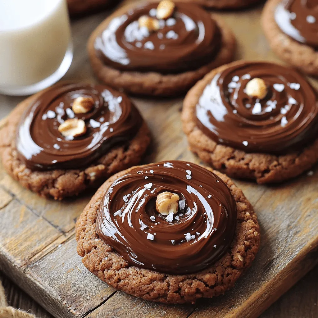 - 1 cup all-purpose flour - 1/2 cup unsweetened cocoa powder - 1/2 cup chocolate hazelnut spread (like Nutella) - 1/2 cup chopped hazelnuts - Sea salt for sprinkling - Gluten-free flour alternatives - Dairy-free butter options When you make these cookies, you need the right ingredients. The main ingredients include flour, cocoa powder, and chocolate hazelnut spread. These three ingredients create the rich, sweet base. Optional ingredients, like chopped hazelnuts, add a lovely crunch. A sprinkle of sea salt on top enhances the flavor, making each bite exciting. If you need dietary alternatives, you can use gluten-free flour. There are many options available that work well. You can also choose dairy-free butter for a lactose-free treat. For the full recipe, follow the steps to create these delightful cookies. Enjoy the process as you mix, scoop, and bake. - Preheat your oven to 350°F (175°C). - Line a baking sheet with parchment paper. This step is key. Preheating the oven ensures even baking. The parchment paper will stop cookies from sticking. You want nice, clean cookies that slide right off the sheet. - Sift together flour, cocoa powder, baking soda, and salt. Sifting helps mix these dry ingredients well. It also removes lumps. A fine mix will give you soft, tasty cookies. Set this bowl aside for now. - Cream together butter and sugars. - Add egg and vanilla extract. In a big bowl, beat the softened butter with granulated sugar and brown sugar. You want it creamy and smooth. Then, add the egg and vanilla. Mix until it’s all combined. This step makes the cookies rich and sweet. - Combine wet and dry ingredients. - Fold in chocolate hazelnut spread and optional hazelnuts. Now, take your dry mix and add it to the wet mix. Stir gently until just combined. Then, fold in the chocolate hazelnut spread. This is where the magic happens! If you like, toss in chopped hazelnuts for extra crunch. - Scoop dough onto the baking sheet. - Bake for 10-12 minutes. Use a spoon to scoop the dough onto the baking sheet. Space them about 2 inches apart. Press each ball down a bit for even baking. Bake them for 10 to 12 minutes. The edges should be firm, but the centers can stay soft. Let them cool for a few minutes before moving them to a wire rack. For the full recipe, check out the detailed steps and measurements listed above. Enjoy every bite of these delightful cookies! To achieve chewy cookies, use softened butter, not melted. This keeps the cookies tender. Don't overbake! The edges should be firm while the center stays soft. Check them at 10 minutes. If they look just set, they are ready. Let them cool on the sheet for a few minutes to finish cooking. For even baking, make sure your oven is preheated. Rotate the baking sheet halfway through baking. This helps cookies bake uniformly. If your oven has hot spots, use an oven thermometer to check the temperature. For a fun presentation, place the cookies on a rustic wooden board. You can stack them high for a tasty display. A colorful plate also adds charm. Pair your cookies with a glass of cold milk. The creamy milk balances the rich chocolate flavor. You can also serve them with coffee or tea. Both drinks enhance the cookie experience. One common mistake is overmixing the dough. Mix just until the ingredients are combined. Overmixing can make the cookies tough. Another mistake is not chilling the dough. If you have time, chill the dough for 30 minutes. This helps the cookies hold their shape while baking. It also improves the flavor. {{image_2}} You can spice up your cookies by adding flavors. Try cinnamon for warmth. A dash of espresso gives a nice boost. You can also mix in chocolate chips for extra chocolatey goodness. The chocolate hazelnut spread already adds a rich taste. Adding these flavors will take them to a new level. Want to make these cookies vegan? You can replace the butter with coconut oil. Use a flax egg instead of a real egg. This will keep your cookies soft. For a low-sugar option, use a sugar substitute. You can try monk fruit sweetener or stevia. These swaps help you enjoy cookies without too much sugar. You can also have fun with seasonal themes. For Christmas, add peppermint extract to the dough. It gives a festive touch! For Halloween, use orange sprinkles or candy corn. You can also add pumpkin spice for a fall flavor. Seasonal ingredients can make your cookies special for any time of year. Check out the Full Recipe to get you started on these delightful variations! To keep your cookies fresh, store them in an airtight container. This helps seal in moisture and flavor. Place a piece of bread in the container to keep them soft. Bread adds moisture, which helps prevent drying out. If you want to store cookies for longer, freezing is a great option. To freeze cookies, let them cool completely. Then, place them in a single layer on a baking sheet. Freeze for about an hour. Once firm, transfer them to a freezer-safe bag or container. Label the bag with the date. You can store them for up to three months. Baked cookies can last about one week at room temperature. They may start to lose their flavor after a few days. Check for signs of staleness. If they feel hard or dry, it's time to toss them. You can also look for visual clues. If the cookies lose their shine or look dull, they may be stale. Fresh cookies should look soft and have a nice sheen. To enjoy your cookies warm and fresh, reheating is easy. Preheat your oven to 350°F (175°C). Place the cookies on a baking sheet. Reheat for about 5 minutes. This warms them without making them too hard. If you prefer a microwave, use a microwave-safe plate. Heat the cookies for 10-15 seconds. Be careful not to overheat them. This can make them chewy instead of soft. Enjoy your Chocolate Hazelnut Spread Cookies warm! For the full recipe, check out the section above. Yes, you can use different brands of chocolate hazelnut spread. Each brand has a unique flavor and texture. For example, Nutella is smooth and sweet. Other brands might be thicker or less sweet. Experiment with different spreads to find your favorite. Just remember, the spread you choose will impact the taste of your cookies. Look for a few visual clues. The edges should be firm, and the center should still look soft. If the tops start to crack, that's a good sign too. You can also lightly press the center. If it springs back, the cookies are done. Be careful not to overbake them, as they will harden when cooling. If you need an egg substitute, try using flaxseed meal. Mix one tablespoon of flaxseed meal with three tablespoons of water. Let it sit for a few minutes until it thickens. You can also use applesauce. Use 1/4 cup of unsweetened applesauce for one egg. Both options work well and keep your cookies moist. Yes, you can prepare the dough in advance. Simply mix the ingredients as usual and store it in the fridge. Wrap the dough tightly in plastic wrap. It can stay fresh for up to three days. When ready to bake, take it out and let it sit at room temperature for a few minutes. Then, scoop and bake as directed in the Full Recipe. Making cookies from scratch can be fun and rewarding. You learned about key ingredients like flour, cocoa powder, and chocolate hazelnut spread. I also provided steps that make the process simple. Remember to avoid common mistakes, like overmixing the dough. Lastly, be creative with flavors and variations to suit your taste. These cookies are not just a treat; they’re a chance to express your baking skills. Enjoy baking and sharing these delicious cookies!