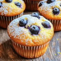 For my lemon blueberry muffins, you will need the following: - 1 ½ cups all-purpose flour - ½ cup granulated sugar - 1 tablespoon baking powder - ¼ teaspoon salt - ½ cup unsalted butter, melted - 2 large eggs - ½ cup milk (or almond milk for a dairy-free option) - Zest of 1 large lemon - 2 tablespoons fresh lemon juice - 1 cup fresh blueberries (or frozen, if preferred) - 1 teaspoon vanilla extract - Optional: Powdered sugar for dusting If you don't have a few ingredients, don't worry! You can easily swap them out. Here are some ideas: - Flour: You can use whole wheat flour for added fiber. - Sugar: Coconut sugar works well for a less sweet option. - Butter: Use vegetable oil or coconut oil if you want a dairy-free version. - Milk: Almond milk or oat milk can replace regular milk. - Blueberries: Try raspberries or chopped strawberries for a fun twist. The best muffins start with fresh, quality ingredients. Here’s how to pick them: - Flour: Look for flour that is finely milled. This helps the muffins rise nicely. - Sugar: Choose pure granulated sugar without any additives. - Butter: Use unsalted butter for better control over salt levels. - Fruit: Select firm, plump blueberries. They should be a deep blue color. - Lemon: Pick lemons that feel heavy for their size. This means they have lots of juice. Using good ingredients makes a big difference in flavor and texture. Enjoy the process of finding the best ones! Start by preheating your oven to 375°F (190°C). This sets the right temperature for baking. Next, prepare your muffin tin. You can line it with paper liners or spray it with non-stick spray. Both methods help the muffins come out easily. Grab a large mixing bowl. In it, whisk together 1 ½ cups of all-purpose flour, ½ cup of granulated sugar, 1 tablespoon of baking powder, and ¼ teaspoon of salt. Make sure these dry ingredients are well mixed. This step is key for getting the right muffin texture. In another bowl, mix your wet ingredients. Whisk together ½ cup of melted butter, 2 large eggs, ½ cup of milk, the zest of 1 large lemon, 2 tablespoons of fresh lemon juice, and 1 teaspoon of vanilla extract. Blend these until smooth. This mixture adds moisture and flavor to your muffins. Now it’s time to fold in the blueberries. Gently add 1 cup of fresh blueberries to the batter. If you prefer, you can use frozen blueberries. Carefully mix them into the batter. Make sure they are spread throughout so every bite has blueberry goodness. Spoon the batter into the muffin cups. Fill each cup about ¾ full to allow room for rising. Place the tin in your preheated oven. Bake for 18-20 minutes. Check if they’re done by inserting a toothpick into the center of a muffin. It should come out clean. Once they are golden brown, let them cool for about 5 minutes in the pan. Then, transfer them to a wire rack to cool completely. If you like, dust the cooled muffins with powdered sugar for a sweet finish. For the complete recipe, visit the section above. To get a soft and fluffy muffin, use the right flour. All-purpose flour works best. It gives the muffins a nice rise. Make sure you measure the flour correctly. Too much flour makes them dry. Use a spoon to scoop it into the measuring cup. Then, level it off with a knife. This simple trick helps you achieve the ideal texture. Mixing is important, but too much can ruin your muffins. When you combine wet and dry ingredients, mix just until you see no dry flour. Lumps are okay! Overmixing makes the muffins tough. I always use a spatula to fold in the blueberries gently. This keeps the batter light and airy, which leads to a better muffin. Want to boost the flavor? Try adding some lemon zest. The zest gives a bright and fresh taste. You can also add a pinch of cinnamon for warmth. If you love sweetness, sprinkle some powdered sugar on top after baking. For a fun twist, mix in some nuts or coconut. These small changes can make your lemon blueberry muffins even more enjoyable. For the full recipe, check out the complete instructions above. {{image_2}} You can easily make gluten-free lemon blueberry muffins. Just swap regular flour for a gluten-free blend. Look for a mix that has xanthan gum. This helps create a nice texture. Follow the same steps in the Full Recipe. Your muffins will still be soft and tasty. To make vegan lemon blueberry muffins, replace eggs and milk with plant-based options. Use flax eggs or applesauce for egg replacements. Almond milk or oat milk works well in place of dairy milk. The muffins will be just as moist and flavorful. Keep lemon zest and blueberries for the best taste. You can add fun ingredients to your muffins. Try mixing in chopped nuts, like walnuts or pecans. For a sweeter touch, fold in white chocolate chips. You can also sprinkle raw sugar on top before baking for a crunch. Another idea is to add a lemon glaze after baking. Just mix powdered sugar with lemon juice for a simple topping. These add-ins and toppings make your muffins even more special! To keep your lemon blueberry muffins fresh, store them in an airtight container. This helps maintain their moisture and flavor. You can keep them at room temperature for about 2 days. If you want to store them longer, put them in the fridge. Just remember to seal them well to prevent drying out. Freezing is a great way to extend the life of these muffins. After they cool completely, wrap each muffin tightly in plastic wrap. Then place the wrapped muffins in a freezer bag. You can freeze them for up to 3 months. When you’re ready to enjoy one, just take it out and let it thaw at room temperature. To reheat your muffins, preheat your oven to 350°F (175°C). Place the muffins on a baking sheet and heat them for about 5 to 10 minutes. This will restore their warm, fresh-baked taste. If you prefer, you can microwave a muffin for about 15 to 20 seconds. Just be careful not to overheat it, or it may become tough. Enjoy your muffins fresh, even days later! Yes, you can use frozen blueberries. They work well in the recipe. Just toss them in flour before adding them to the batter. This helps prevent them from sinking. Make sure to bake your muffins a minute or two longer if using frozen berries. To boost lemon flavor, add more lemon zest and juice. You could start with an extra tablespoon of zest. Fresh lemon juice also adds a bright flavor. For an even zippier taste, try adding a bit of lemon extract. Check doneness with a toothpick. Insert it into the center of a muffin. If it comes out clean or with a few crumbs, they are ready. You can also lightly press the top; it should spring back. Yes, you can use other fruits like raspberries, strawberries, or peaches. Just make sure to adjust the fruit amounts to keep the muffin texture right. Each fruit adds its unique flavor, so feel free to experiment! Lemon blueberry muffins stay fresh for about 2 to 3 days at room temperature. Store them in an airtight container to keep them moist. If you want them to last longer, freeze them for up to three months. Just thaw them at room temperature before enjoying. For the full recipe, check out the details above! This blog post covered important details for making lemon blueberry muffins. You learned about fresh ingredients, how to prepare them, and the steps for baking. We explored tips for perfect texture and tasty variations like gluten-free and vegan options. Plus, we shared smart storage methods to keep your muffins fresh. Baking can be fun and easy. You now have the tools to make muffins you love!