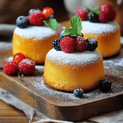 To make easy mini vanilla pound cakes, you need these items: - 1 cup unsalted butter, softened - 1 ½ cups granulated sugar - 4 large eggs - 2 teaspoons pure vanilla extract - 2 cups all-purpose flour - 1 teaspoon baking powder - ½ teaspoon salt - ½ cup buttermilk These ingredients create a rich, moist cake. Each one plays a key role. The butter adds flavor and texture. Sugar sweetens the cake and helps it rise. Eggs bind everything together. Vanilla gives a warm, sweet note. Flour provides structure, while baking powder helps it rise. Salt enhances all the flavors. Buttermilk adds moisture and richness. If you need alternatives, here are some options: - Butter alternatives: You can use margarine or coconut oil. - Sugar substitutes: Try honey or maple syrup for a natural sweetener. - Egg replacements: Use flaxseed meal mixed with water or applesauce. These swaps can work well, but may change the taste or texture slightly. Experiment to find what suits you best. Here are some handy conversions: - Cups to grams: 1 cup of butter is about 227 grams. 1 cup of sugar is around 200 grams. - Temperature conversions: 350°F is 175°C. This is important for baking. Knowing these conversions helps you follow the recipe accurately, no matter where you are. For the full recipe, check the resource section. First, preheat your oven to 350°F (175°C). This step is key for even baking. While the oven warms up, grab your mini loaf pans. You will need to grease and flour them well. This helps the cakes slide out easily after baking. Make sure to cover all the corners. Now, let’s get to the fun part! In a large bowl, add the softened butter and granulated sugar. Mix them together until they become light and fluffy. This usually takes about 3-4 minutes. Next, add the eggs one by one. Make sure to mix well after each egg. Finally, stir in the pure vanilla extract. This gives your cakes a lovely flavor. In a separate bowl, whisk together the all-purpose flour, baking powder, and salt. This helps to evenly distribute the baking powder and salt. Now, it's time to combine the wet and dry ingredients creatively. Gradually add the dry mix to the wet mixture. Alternate this with the buttermilk. Always start and end with the flour mixture. Stir until just combined. Avoid overmixing to keep your cakes light. Next, divide the batter equally among the mini loaf pans. It’s important to tap the pans gently on the counter to remove any air bubbles. This helps your cakes rise evenly. Now, place the pans in the preheated oven. Bake for 20-25 minutes. To check if they are done, insert a toothpick into the center. If it comes out clean, your cakes are ready. Once done, allow them to cool in the pans for 10 minutes before moving them to a wire rack. For the full recipe, refer to the earlier section. Using room temperature ingredients is key for great mini pound cakes. When butter and eggs are at room temperature, they mix better. This gives your cake a nice, fluffy texture. Make sure to take your butter and eggs out of the fridge about 30 minutes before you start. Avoid overmixing the batter. This can make your cake tough. Mix just until the ingredients blend. You want to see some small lumps. This will help keep the cake soft and moist. Let the cakes cool in the pan for about 10 minutes. This helps them hold their shape. Then, take them out and place them on a wire rack. This allows air to flow around them, keeping the cakes from getting soggy. To keep your cakes fresh longer, wrap them in plastic wrap after they cool. You can also store them in an airtight container. This helps keep them moist and tasty for days. For a lovely touch, dust the cooled cakes with powdered sugar. It adds a nice look and a hint of sweetness. You can also garnish with fresh berries or a sprig of mint. This makes the cakes look fancy and inviting. Serve the mini cakes on a wooden board for a rustic style. You can also plate them with a scoop of ice cream or whipped cream. These ideas make your treat even more special. For the full recipe, check out Easy Mini Vanilla Pound Cakes Everyone Will Love. {{image_2}} You can easily boost the flavor of your mini vanilla pound cakes. Adding citrus zest gives a fresh twist. I love using lemon or orange zest for a bright taste. You can also add spices like cinnamon or nutmeg. These spices add warmth and depth. Just a pinch can change the whole cake! Mix-ins make your pound cakes even more fun. Chocolate chips are a favorite. They melt slightly and add a sweet surprise. Nuts or dried fruit also work well. Walnuts, pecans, or dried cranberries add texture and flavor. Feel free to customize based on what you like! Frosting and glazes can make your cakes look fancy. A simple glaze is easy to make. Just mix powdered sugar with milk or lemon juice. Drizzle it on top for a sweet finish. You can also try different frosting types. Cream cheese frosting adds a rich taste, while whipped cream gives a light touch. Explore these options to find your favorite! For the full recipe, check out the Easy Mini Vanilla Pound Cakes Everyone Will Love. To keep your mini pound cakes fresh, store them at room temperature. Use an airtight container to prevent them from drying out. This method works well for up to three days. If you want to add extra flavor, wrap each cake in plastic wrap. This keeps them moist and tasty. Avoid putting them in the fridge, as that can make them dry. To freeze your mini pound cakes, let them cool completely first. Then, wrap each one tightly in plastic wrap. You can also use aluminum foil for added protection. Place the wrapped cakes in a freezer-safe bag. This will keep them fresh for up to three months. When you are ready to eat them, thaw the cakes in the fridge overnight. You can also leave them on the counter for a few hours. This gentle thawing helps maintain their texture. To reheat mini pound cakes, preheat your oven to 350°F (175°C). Place the cakes on a baking sheet. Heat them for about 10-15 minutes. You can also use a microwave. If using the microwave, heat for 10-15 seconds at a time until warm. Be careful not to overheat, as this can dry them out. Enjoy your cakes warm for a delightful treat! To keep your mini pound cakes from sticking, grease the pans well. I like to use unsalted butter for this. Make sure to cover the bottom and sides. Then, dust with flour. You can also use parchment paper. Cut it to fit the bottom of the pan. This makes removal easy. Yes, you can try many flavors! Almond extract adds a nice twist. Lemon or orange zest gives a fresh taste. You can also use cocoa powder for a chocolate version. Just keep the amount balanced, so the cake stays moist. Look for a golden-brown color. The edges should pull away slightly from the pan. You can also do the toothpick test. Insert a toothpick into the center. If it comes out clean, your cakes are ready! You can prepare the batter ahead! Store it in the fridge for up to 24 hours. Just make sure to cover it well. Before baking, let it sit at room temperature for about 30 minutes. This helps in even baking. To achieve a lighter texture, try sifting the flour. This adds air and helps the cake rise. Use room temperature ingredients to mix better. Avoid overmixing the batter, as it can make the cake dense. Adding an extra egg white can also help lighten the cake. For the full recipe, check out Easy Mini Vanilla Pound Cakes Everyone Will Love! In this post, we covered how to make mini pound cakes from scratch. We looked at key ingredients and their substitutes. We explored steps from preparing the oven to baking and cooling the cakes. Tips like using room temperature ingredients enhance texture, while variations like flavors and frostings add fun. Remember, practice makes perfect. Don’t hesitate to try new ideas and enjoy the process. Happy baking!