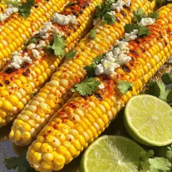 For this recipe, I use four ears of fresh corn. Fresh corn gives the best taste. Make sure to husk it well. Remove all the silk and strings. This way, the corn cooks evenly on the grill. Choosing sweet, plump kernels makes a big difference. The spices add a punch to the corn. Here’s what you’ll need: - 2 tablespoons unsalted butter, melted - 1 teaspoon chili powder - 1/2 teaspoon smoked paprika - Zest and juice from one lime - Salt to taste Mix the melted butter with chili powder, smoked paprika, lime zest, and salt. This blend will coat the corn in flavor. The chili powder brings heat, while the lime adds brightness. If you want to take your corn to the next level, use these toppings: - 1/4 cup cotija cheese, crumbled - Fresh cilantro, chopped for garnish These toppings add creaminess and freshness. Cotija cheese brings a salty flavor that pairs well with the spice. Fresh cilantro gives the dish a pop of color and taste. For the full recipe, check out the complete instructions. Enjoy making a delicious side dish! First, you need to heat your grill. Preheat it to medium-high heat. This step is key to getting that nice char on the corn. While the grill heats, take time to husk the corn. Remove all the silk and strings. You want clean ears of corn for grilling. Now, let’s create the chili lime marinade. In a small bowl, mix these ingredients: - 2 tablespoons unsalted butter, melted - 1 teaspoon chili powder - 1/2 teaspoon smoked paprika - Zest from 1 lime - Juice from 1 lime - Salt to taste This mix brings a great kick to the corn. Make sure to blend it well. Use a brush to apply the marinade. You want to coat all sides of the corn evenly. Once the grill is hot, it’s time to grill the corn. Place the corn directly on the grill grates. Cook for about 10-15 minutes. Turn the corn occasionally. This helps it cook evenly and get those lovely grill marks. When the kernels are tender and slightly charred, it's done. Take the corn off the grill. Drizzle lime juice over it for extra flavor. If you like, sprinkle cotija cheese on top. Finish with fresh cilantro for a bright touch. For the full recipe, check out the details listed earlier. Enjoy your zesty treat! Pick fresh corn for the best taste. Look for ears with bright green husks. The silk should be golden and moist. Fresh corn kernels should be plump and tightly packed. If you can, buy corn from a local farmer's market. This way, you enjoy peak flavor and support local growers. To get those lovely grill marks, preheat your grill well. Medium-high heat is great for corn. Place the corn directly on the grates, and don’t move it too soon. Let it sit for a few minutes before turning it. This helps create nice, dark marks on the kernels. Turn the corn every few minutes for even cooking. You can add extra flavor to your chili lime grilled corn. Try mixing garlic powder or onion powder into the butter mix. For a more zesty kick, add some cayenne pepper. You can also use different cheeses like feta or parmesan. Fresh herbs like basil or parsley can brighten the dish too. Explore new flavors to make this grilled corn your own! For the full recipe, check out the earlier section. {{image_2}} If you love heat, this version is for you. Start with the base recipe for chili lime grilled corn. Add extra chili powder or some cayenne pepper for a kick. You can also mix in a dash of hot sauce into your marinade. It makes a nice blend of sweet and spicy. For a fresh twist, try adding herbs. Mix chopped fresh basil or parsley into your marinade. You can also use a bit of oregano for an earthy touch. This adds a bright flavor that pairs well with the chili lime taste. The herbs give a lovely aroma while grilling. To make this dish vegan, swap out the butter. Use olive oil or vegan butter instead. You can still enjoy the same bold flavors with this change. If you want some creaminess, sprinkle nutritional yeast on top instead of cotija cheese. This keeps it plant-based but adds a savory kick. Feel free to mix and match these variations. Each option brings something unique to your grilled corn experience. For the full recipe, check out the steps above. Enjoy your flavorful grilling delight! After enjoying your chili lime grilled corn, you might have some left over. Let it cool down first. Then, wrap each ear in plastic wrap or foil. Place the wrapped corn in an airtight container. You can keep it in the fridge for up to three days. This helps keep the corn fresh and tasty. When it's time to eat the leftovers, you have a few good options. You can reheat the corn on the grill. Just place it on a low heat for about 5 minutes. Turn it often to warm it evenly. You can also use the microwave. Just place it on a plate, cover it with a damp paper towel, and heat for about 1-2 minutes. Both methods help keep the flavor intact. If you want to save your chili lime grilled corn for a longer time, freezing works great. First, let the corn cool completely. Then, cut the kernels off the cob if you prefer. Place the corn in a freezer-safe bag or container. Be sure to remove as much air as possible. You can freeze it for up to six months. When you're ready to eat it, thaw in the fridge overnight and reheat as needed. This way, you can enjoy your zesty treat later! You grill corn for about 10-15 minutes. Turn it every few minutes for even cooking. The corn should be tender and have some char marks. This gives it a nice smoky flavor. You want the kernels to pop with each bite. Yes, you can make chili lime grilled corn in the oven. Preheat your oven to 400°F. Place the corn on a baking sheet. Brush it with the chili lime marinade. Bake for about 20-25 minutes, turning halfway. This method gives you a similar taste to grilling. You can substitute feta cheese for cotija cheese. Feta has a similar crumbly texture and salty taste. If you want a dairy-free option, try using nutritional yeast. It adds a cheesy flavor without dairy. You can also use queso fresco as an alternative. For the full recipe, check out the details above! Grilling corn is simple and fun. We explored fresh ingredients, spices, and tasty toppings. You learned how to prepare the grill and make a chili lime marinade. With tips on choosing corn and achieving grill marks, you can impress anyone. Try spicy or herb-infused variations for extra flavor. Remember, leftover corn can be stored and reheated easily. Enjoy your cooking adventure, and don’t hesitate to experiment with new twists. Your grilled corn will always be a hit!