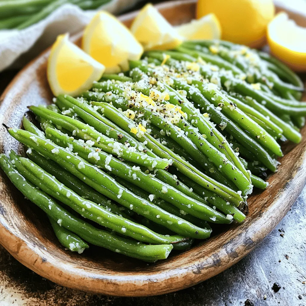To make Garlic Parmesan Air Fryer Green Beans, you will need: - 1 pound fresh green beans, trimmed - 3 tablespoons olive oil - 4 cloves garlic, minced - 1/2 cup grated Parmesan cheese - 1 teaspoon garlic powder - 1/2 teaspoon black pepper - Salt to taste - 1 tablespoon lemon juice - Zest of 1 lemon (optional) These ingredients create a fantastic flavor. Fresh green beans give a crisp bite. The garlic adds depth, while Parmesan brings a rich taste. You can swap some ingredients if needed. For olive oil, try avocado oil. If you don’t have Parmesan, use Pecorino Romano. For garlic, you can use garlic powder instead of fresh. If you're short on lemon, lime juice works too. Besides the main spices, consider adding a pinch of red pepper flakes for heat. A sprinkle of Italian herbs can also enhance the dish. Feel free to play with seasonings to match your taste. This flexibility makes the recipe fun and unique. For the full recipe, check out the complete guide above! First, gather your ingredients. You will need: - 1 pound fresh green beans, trimmed - 3 tablespoons olive oil - 4 cloves garlic, minced - 1/2 cup grated Parmesan cheese - 1 teaspoon garlic powder - 1/2 teaspoon black pepper - Salt to taste - 1 tablespoon lemon juice - Zest of 1 lemon (optional) Next, preheat your air fryer to 400°F (200°C). This should take about 5 minutes. While it heats, wash and trim your green beans. Make sure to remove any tough ends. In a large mixing bowl, mix the green beans with olive oil, minced garlic, garlic powder, black pepper, and salt. Toss the green beans well, so they are fully coated. Once combined, add the grated Parmesan cheese. Toss gently again to coat the beans evenly. You want the cheese to stick well. Now, it’s time to air fry! Place the seasoned green beans in the air fryer basket. Arrange them in a single layer. This helps them cook evenly. Set the timer for 8 to 10 minutes. Shake the basket halfway through cooking. This will ensure that all sides get crispy. Check the green beans for tenderness and crispiness. If they need more time, cook for an extra minute or two. When the green beans are done, transfer them to a serving dish. Drizzle fresh lemon juice over the top. This adds a nice zing. For a pop of color, sprinkle lemon zest on top, if you like. Serve the green beans on a platter. You can add extra Parmesan cheese and lemon wedges for a beautiful look. For more details, follow the Full Recipe. Enjoy your delicious Garlic Parmesan Air Fryer Green Beans! When picking green beans, look for bright color. They should feel firm and crisp. Avoid beans with brown spots or soft spots. Fresh beans should snap easily when bent. This is a sign they are at their best. Not all air fryers cook the same. Some may cook faster than others. Start with the 8-10 minute range, but check them early. If your green beans are not crisp, add a minute or two. Always shake the basket halfway to help them cook evenly. Garlic Parmesan air fryer green beans pair well with many dishes. They go great with grilled chicken or fish. You can also serve them with pasta for a hearty meal. For a fun twist, add a squeeze of lemon just before serving. This adds brightness and balances the cheese. For a complete meal, serve with a fresh salad on the side. For the full recipe, check the main section of the article. {{image_2}} To make this dish even richer, try adding bacon. Cook 4 slices of bacon until crispy. Chop it into small pieces. Then, mix it with the green beans before air frying. The bacon adds a savory flavor that pairs well with the garlic and cheese. Enjoy this tasty twist! If you want a vegan version, skip the Parmesan. Use nutritional yeast instead. It gives a cheesy flavor without dairy. You can also add a splash of soy sauce for extra umami. This makes the dish still packed with flavor and perfect for everyone! Feel free to mix in other veggies! Carrots and bell peppers work well. Just cut them to match the green beans' size. Toss them in with the original recipe. This adds color and makes the dish even more nutritious. Plus, it maintains the same delightful taste. For the full recipe, check out the Garlic Parmesan Air Fryer Green Beans. To store leftover green beans, let them cool first. Place them in an airtight container. Keep them in the fridge. They stay fresh for 3 to 4 days. If you want them to taste great, avoid adding lemon juice until serving. To reheat the green beans, use your air fryer. Set it to 350°F (175°C). Cook for about 3 to 5 minutes. This keeps them crispy. You can also use a microwave. Heat in short bursts to avoid sogginess. If you want to freeze the green beans, do it after cooking. Let them cool, then place them in a freezer bag. Remove as much air as you can. They can last up to 3 months in the freezer. Thaw them in the fridge before reheating. Enjoy your Garlic Parmesan Air Fryer Green Beans later with the full recipe! Yes, you can use frozen green beans. Just remember to thaw them first. Drain any excess water before adding them to the bowl. This step helps the green beans get crispy in the air fryer. Cook them for about 10-12 minutes instead of 8-10 minutes. Keep an eye on them to avoid overcooking. This dish is naturally gluten-free! All the ingredients are safe for a gluten-free diet. Just make sure to check the Parmesan cheese label. Some brands may add fillers that contain gluten. If you follow these tips, you can enjoy this dish without worry. Many sauces work well with garlic parmesan green beans. Here are a few suggestions: - Ranch dressing for a creamy touch - Balsamic glaze for a sweet contrast - Garlic aioli for extra garlic flavor - Spicy mayo for a kick These choices add fun flavors and keep your meal exciting. Enjoy exploring different tastes! In this blog post, we explored how to prepare delicious air fryer green beans. We covered main ingredients, substitutions, and seasonings. You learned step-by-step instructions for cooking and serving. We shared tips for choosing fresh beans and adjusting cooking times. Variations like garlic parmesan and vegan options were also discussed. Lastly, we provided storage tips and answered common questions. Now, you have the tools to make this dish your own! Enjoy experimenting and delighting your taste buds.