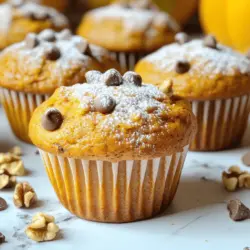 - 1 cup canned pumpkin puree - 1/2 cup vegetable oil - 1 cup brown sugar, packed - 2 large eggs - 1 teaspoon vanilla extract - 2 cups all-purpose flour - 1 teaspoon baking soda - 1/2 teaspoon baking powder - 1 tablespoon pumpkin spice - 1/2 teaspoon salt - 1/2 cup chopped walnuts or pecans - 1/2 cup chocolate chips Gathering the right ingredients is key for these easy pumpkin spice muffins. You will need canned pumpkin puree for that rich flavor. Vegetable oil keeps the muffins moist. Brown sugar adds sweetness and depth. Next, include eggs for structure and vanilla for a hint of flavor. All-purpose flour provides the base. The baking soda and baking powder help the muffins rise. Pumpkin spice brings that classic fall flavor. If you want to add a twist, consider nuts or chocolate chips. They add texture and taste. Salt can enhance the sweetness of the muffins. For the full recipe, refer to the details above. Happy baking! - Preheat your oven to 350°F (175°C). - Line a muffin tin with paper liners or grease it lightly. - In a large bowl, mix the canned pumpkin, vegetable oil, brown sugar, eggs, and vanilla extract until well combined. - In a separate bowl, whisk together the flour, baking soda, baking powder, pumpkin spice, and salt. - Gradually add the dry mixture to the pumpkin mixture. Stir gently until just combined. Do not overmix! - Scoop the batter into the muffin tin, filling each cup about two-thirds full. - Bake the muffins for 15-20 minutes. Check for doneness by inserting a toothpick. If it comes out clean, they are ready. - Allow the muffins to cool in the tin for 5 minutes. - Transfer them to a wire rack to cool completely. Now you have a simple and delicious recipe for Easy Pumpkin Spice Muffins! For the full recipe, check the details above. Enjoy your baking! To make the best pumpkin spice muffins, avoid overmixing the batter. This keeps your muffins light and fluffy. When you mix, stop as soon as you see no dry flour. Also, precise measurements are key. Use measuring cups and spoons for the best results. You can serve these muffins warm or cold. For a tasty treat, dust them with powdered sugar. You can also add whipped cream on top for extra joy. Try making your own pumpkin spice blend for a unique taste. You can mix cinnamon, nutmeg, and ginger in your own way. Adding a pinch of salt can make the sweetness pop. It’s a simple trick that boosts flavor. {{image_2}} You can make these muffins healthier with a few swaps. Use whole wheat flour instead of white flour. This adds fiber and nutrients. If you need gluten-free options, almond flour works well too. You can also cut back on sugar. Try using half the sugar and add a bit of vanilla extract for sweetness. Mixing in dried fruits adds fun flavor. Raisins or cranberries can give a nice twist. You can also try different spices. Adding a pinch of cardamom or allspice can change the taste. If you want a seasonal touch, mix in chopped apples or cranberries. They pair great with pumpkin! These muffins are great in any size! You can make mini muffins for bite-sized treats. Just bake them for 10 to 15 minutes. If you want bakery-style muffins, fill the cups to the top. This gives you a nice, tall muffin. Each size offers a new way to enjoy your pumpkin spice muffins. For the full recipe, check the main section above. Store your pumpkin spice muffins at room temperature. Place them in an airtight container. This keeps them soft and fresh for up to three days. If you want to keep them even fresher, you can wrap each muffin in plastic wrap before placing them in the container. To save muffins for later, freeze them. First, let them cool completely. Then, wrap each muffin tightly in plastic wrap. Place the wrapped muffins in a freezer bag. Try to remove as much air as possible. They will stay good in the freezer for about three months. When you're ready to enjoy them, thaw muffins overnight in the fridge. You can reheat them in the microwave for about 15 to 20 seconds. These muffins last about three days at room temperature. If stored in the fridge, they can last up to a week. Look for signs of spoilage like mold or an off smell. If they feel dry or hard, it’s best to toss them. Enjoy your Easy Pumpkin Spice Muffins while they are fresh! You can find the full recipe above. Yes, you can use fresh pumpkin. Fresh pumpkin has a different texture and flavor than canned pumpkin. Canned pumpkin is smooth and consistent, while fresh pumpkin may be chunkier and watery. If using fresh, cook and puree it first. Drain any excess water to achieve the right consistency. To make muffins moist, use oil or melted butter in your mix. Adding yogurt or sour cream can also help. Avoid overbaking; check for doneness with a toothpick. Remove the muffins from the oven once the toothpick comes out clean but not dry. You can use several substitutes for eggs. Try 1/4 cup applesauce for each egg. Mashed banana works too, but it will change the flavor. Silken tofu is another option; blend it until smooth. For a flax egg, mix 1 tablespoon flaxseed meal with 2.5 tablespoons water and let it sit until thick. Yes, you can make these muffins ahead of time. Bake them, then let them cool completely. Store them in an airtight container at room temperature for up to three days. For longer storage, freeze them for up to three months. Just reheat in the oven or microwave before serving. You now know how to make easy pumpkin spice muffins from scratch. We covered the main ingredients, baking steps, and tips for perfecting the recipe. You can try healthy swaps or fun flavor add-ins to make them your own. Remember to store them properly for long-lasting freshness. With these simple steps, you can enjoy delicious muffins anytime. Bake with joy and share with others!