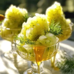 - 2 cups dill pickle juice - 1/2 cup water - 1/4 cup granulated sugar - 1 tablespoon lemon juice - 2 tablespoons hot honey (or more to taste) - Fresh dill for garnish (optional) When picking dill pickle juice, look for brands with natural flavors. Choose a juice that is bright and tangy. Check for low-sodium options if you want less salt. For the sugar, you can use alternatives like agave or honey if you prefer. Each adds a unique taste. The granita has a fun mix of sour and sweet. The dill pickle juice brings a bright tang, while the sugar adds sweetness. The lemon juice brightens the flavor even more. Hot honey gives it a spicy kick that makes it special. Together, these flavors create a treat that is refreshing and unique. To start, we need to dissolve the sugar in the pickle juice. In a small saucepan, mix the dill pickle juice, water, and granulated sugar. Heat this mixture over low heat. Stir it gently until the sugar fully dissolves. It is important not to let it boil. This step ensures a smooth granita. Once the sugar dissolves, remove the saucepan from the heat. Next, stir in the lemon juice for a nice zing. Let this mixture cool to room temperature. Cooling is key, as it helps the granita freeze evenly later. Now it's time to freeze the mixture. Pour the cooled pickle juice blend into a shallow dish. A metal baking pan works great for this. Place the dish in the freezer for about 1 to 2 hours. Every 30 minutes, take a fork and scrape the mixture. This step is crucial for achieving that perfect, light texture. Scraping breaks up any ice that forms. You want it to be fluffy, not solid. After about 3 to 4 hours in total, your granita should be ready to enjoy. To serve the granita, use a scoop to fill small bowls or cups. Drizzle hot honey over the top for a delightful kick. If you want, add fresh dill as a garnish. This adds a lovely touch and enhances the pickle flavor. Enjoy your tasty and cool treat! For the full recipe, click here. To get the best granita, watch for a fluffy texture. It should look like soft snow when ready. If it is too icy, you might have scraped it too late. Check it often in the freezer. A common mistake is not scraping enough. Set a timer to scrape every 30 minutes. If you skip this, your granita will freeze into a big block. That’s not what you want! You can play with flavors by adding spices. Try a pinch of garlic powder or dill. Both work well with pickle juice. Hot honey can vary in sweetness. If it’s too sweet, cut back a bit. If you want more heat, add more hot honey. Taste as you go, and adjust to your liking. For freezing, use a shallow dish like a metal baking pan. This helps the granita freeze evenly. Glass dishes also work, but metal is best. A fork is your best friend for scraping. It breaks up the ice and makes the granita light and fluffy. Keep it handy while the granita freezes. For mixing, a small saucepan is perfect. It allows easy heating and dissolving of the sugar. For the full recipe, check the earlier section. {{image_2}} You can make this granita even better by adding fruits or citrus. Try mixing in some lime juice or orange zest. These will brighten the taste and add a nice twist. You can also blend in some fresh berries for a fruity touch. Each fruit will give the granita a different flavor. Another fun idea is to use different types of honey. Sweet honey adds a rich flavor. If you like it spicier, use honey infused with chili. This can make the granita more exciting. Just remember to adjust the amount based on your taste. If you want a vegan version, swap the granulated sugar with agave syrup or maple syrup. Both will keep the sweetness without using animal products. Also, check that your hot honey is vegan if you choose to use it. For lower sugar options, use a sugar substitute that you like. You can also reduce the amount of sugar in the recipe. Start with less and taste as you go. This way, you can find your perfect balance. Pair your granita with dishes that have bold flavors. Try serving it with spicy tacos or grilled meats. The coolness of the granita will balance the heat from these dishes. For presentation, use clear cups or bowls to show off the granita's texture. You can also layer it with yogurt or fresh fruit. This adds color and makes it look fancy. For a fun twist, serve it in a hollowed-out fruit like a lemon or lime. For the full recipe, check out the complete guide. Enjoy your tasty cool treat! To keep your granita fresh, store it in an airtight container. This helps prevent ice crystals from forming. If you have leftovers, they can stay fresh in the freezer for up to two weeks. After that, the texture may change. If your granita becomes too solid, you can re-freeze it. Just let it sit at room temperature for a few minutes. Use a fork to fluff it up before serving again. This way, you keep that nice, granular texture. Defrosting works best in the fridge. It takes longer but keeps the flavor fresh. After storage, the granita may become icy or clumpy. To refresh it, scrape the surface with a fork. This will break it up and restore its light texture. A quick mix can make it ready to serve again. Enjoy your pickle juice granita with hot honey! For the full recipe, check out the detailed instructions above. Pickle juice granita is a fun, icy treat made from pickle juice. It offers a unique twist on traditional desserts. The granita is light and refreshing, perfect for hot days. You get a burst of tangy flavor with each spoonful. This dish is simple to make and uses just a few ingredients. The hot honey adds a sweet and spicy kick, making the granita even more interesting. Yes, you can make pickle juice granita ahead of time. I recommend preparing it a day before you plan to serve it. Once frozen, it stays tasty for up to a week. Just remember to scrape it with a fork every 30 minutes while freezing. This helps achieve that fluffy, granular texture you want. Store it in an airtight container to keep it fresh. Pickle juice has several health benefits. It can help with hydration due to its electrolytes. Some people drink it to aid digestion and relieve muscle cramps. It may also support gut health with probiotics. Plus, it's low in calories, making it a guilt-free treat. However, it is high in sodium, so enjoy it in moderation. To make your granita spicier, add more hot honey. Start with a little and taste as you go. You can also mix in some cayenne pepper or crushed red pepper flakes. This will give your granita a nice heat without overpowering the pickle flavor. Another fun idea is to blend in some spicy pickles or jalapeños for an extra kick. In this blog post, we explored how to make a tasty pickle juice granita. We covered important ingredients, tips for the best flavor, and step-by-step instructions. I shared ways to enhance the dish and offered creative variations to suit your taste. Remember, the right consistency and flavor are key. Whether you enjoy it as a side or a fun treat, this dish offers a unique twist. Try it out and enjoy the cool, zesty flavors of pickle juice granita!