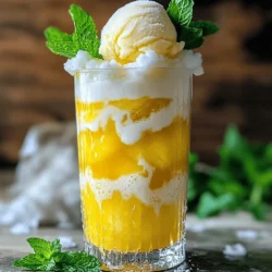 To make this tasty Coconut Pineapple Soda Float, gather these ingredients: - 1 cup coconut milk - 1 cup fresh pineapple juice - 2 cups sparkling water or lemon-lime soda - 2 cups pineapple sorbet - 1 tablespoon honey (optional, for sweetness) - Fresh mint leaves for garnish - Crushed ice (optional) These simple ingredients create a fun and refreshing drink for hot days. You can add a few fun twists to your float. Try these optional items: - A splash of lime juice for a zesty kick - Coconut flakes for extra texture - A few maraschino cherries on top These additions can enhance the flavor and make your float even more exciting. Garnishes make your float look great and add flavor. Here are some ideas: - Fresh mint leaves for a bright touch - Slices of fresh pineapple for a tropical vibe - A drizzle of honey for extra sweetness These garnishes will make your Coconut Pineapple Soda Float not only taste good but also look beautiful. For the full recipe, check out the complete instructions. Start by mixing the coconut milk and fresh pineapple juice. Use a large bowl for this. If you like it sweeter, add honey. Whisk the mixture until it blends well. This base will add rich flavor to your float. Grab a tall glass. If you want, add crushed ice at the bottom. Pour in half of the coconut-pineapple mixture. Then, add 1-2 big scoops of pineapple sorbet on top. Next, slowly pour in sparkling water or lemon-lime soda. Watch it fizz! Fill the glass with more of the coconut-pineapple mix. Top it off with another scoop of sorbet for fun. Finally, add fresh mint leaves for a nice touch. Serve this float right away for the best taste. It looks great and tastes even better. You can enjoy it at a summer party or just on a hot day. If you want, pair it with some tropical snacks. For the full recipe details, check the earlier section. To get that perfect fizz, use chilled sparkling water or soda. Cold drinks hold bubbles better. Pour slowly to keep the fizz alive. If you pour too fast, you lose the bubbles, and that’s no fun. Always choose a clear glass to show off the layers. Layering is key to a great float. Start with the coconut-pineapple mix at the bottom. Next, add a scoop of pineapple sorbet. This helps the sorbet float. Then, pour the soda gently. Avoid stirring too much. The colors will shine, and the layers stay pretty. Want to jazz up your float? Add fresh fruit slices like strawberries or blueberries. They add color and taste. You can also mix in a splash of lime juice for a zing. For a richer taste, try flavored syrups like coconut or vanilla. These tweaks make your float even more special. Check the Full Recipe for more tips! {{image_2}} You can easily turn this float into a fun adult drink. Add a splash of rum or vodka for a tropical twist. A light coconut rum works best. You get a nice blend of flavors. The alcohol adds a kick to your float. Try it at your next summer party! To make this float vegan, use a plant-based sorbet. Coconut or pineapple sorbet fits well. Replace honey with agave syrup for sweetness. This keeps the drink dairy-free and totally plant-based. Your guests will love this refreshing option! Mix up the flavors based on the season. In fall, add cinnamon or pumpkin spice for warmth. In winter, try a peppermint sorbet for a festive touch. Summer is perfect for adding fresh berries. Each season brings new tastes to explore. You can keep this float exciting all year round! If you have leftover Coconut Pineapple Soda Float, store it in the fridge. Use an airtight container to keep it fresh. The float will stay good for up to one day. The soda may lose some fizz, but the flavor will still be nice. When you’re ready to enjoy it, just give it a quick stir. If you make too much pineapple sorbet, you can freeze it. Pour the sorbet into a freezer-safe container. Cover it tightly to avoid ice crystals. Sorbet can stay frozen for about two weeks. When you want to use it, let it sit out for a few minutes. This makes scooping easier. Knowing how long your ingredients last is key. - Coconut milk can last up to a week in the fridge after opening. - Fresh pineapple juice should also be used within a week for the best taste. - Sparkling water or soda is good until the expiration date on the bottle. Using fresh ingredients makes your Coconut Pineapple Soda Float taste great. For the full recipe, check out the earlier section. Yes, you can use canned coconut milk. Canned coconut milk is thick and creamy. It gives your float a rich taste. Just make sure to stir it well before using. If you want a lighter texture, you can mix it with some water. This helps balance the flavor. The best types of soda are sparkling water or lemon-lime soda. Sparkling water adds fizz without extra sugar. Lemon-lime soda gives a sweet flavor that pairs well with coconut and pineapple. You can also try flavored sodas like ginger ale for a fun twist. Just be sure to pick one you enjoy! To make a sugar-free version, opt for sugar-free soda. You can skip the honey in the coconut-pineapple base. Instead, use a sugar substitute if you want some sweetness. Look for natural options like stevia or monk fruit. This way, you can enjoy your float without added sugar! For the full recipe, check out the Coconut Pineapple Soda Float 🥥 section. This blog post shared a fun recipe for a Coconut Pineapple Soda Float. We discussed the right ingredients, optional additions, and garnishes. I provided easy steps to make the float and tips for the best fizz. I also shared variations, storage tips, and answered common questions. Try this float at your next gathering. It’s a refreshing treat for everyone! Enjoy your delicious creation and feel free to experiment with flavors.