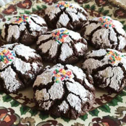 - 1 cup all-purpose flour - 1/2 cup unsweetened cocoa powder - 1 teaspoon baking powder - 1/4 teaspoon salt - 1/2 cup granulated sugar - 1/2 cup brown sugar, packed - 1/3 cup vegetable oil - 2 large eggs - 1 teaspoon vanilla extract - 1/2 cup powdered sugar (for dusting) - Optional: 1/4 teaspoon peppermint extract Role of Flour and Cocoa Powder Flour gives the cookies structure. It helps them hold their shape. Cocoa powder adds rich chocolate flavor. It turns our treats into a delightful chocolatey experience. Importance of Sugars in Flavor Granulated sugar sweetens cookies and helps them spread. Brown sugar adds moisture and a hint of caramel. Together, they create the perfect balance of sweetness and depth. Why Use Baking Powder? Baking powder makes cookies rise and become soft. It helps create those lovely cracks on top. This gives our cookies their signature crinkle look and a light texture. These ingredients blend to create the perfect Christmas Crinkle Cookies. You can find the full recipe above, where it guides you step by step to achieve these festive treats. 1. Preheat your oven to 350°F (175°C). Line a baking sheet with parchment paper. 2. In a medium bowl, mix the flour, cocoa powder, baking powder, and salt. Whisk until blended. Set this aside. 3. In a large bowl, combine granulated sugar, brown sugar, and vegetable oil. Mix until smooth. Add eggs one by one, stirring well after each. Finally, blend in the vanilla extract. 1. Chill the dough in the fridge for about 30 minutes. This step helps it firm up for easier rolling. 2. Once chilled, scoop tablespoon-sized portions of dough. Roll them into tight balls. 1. Place each dough ball on the baking sheet about 2 inches apart. 2. Bake for 10-12 minutes. Look for cracks on top. The edges should be set, and the middle soft. 3. Allow the cookies to cool on the sheet for a few minutes. Then, move them to a wire rack to cool completely. These steps guide you to perfect Christmas crinkle cookies. If you want the full recipe, check the earlier section. Enjoy your baking! Avoiding Overmixing Mixing too much can ruin your cookies. When you combine the wet and dry ingredients, mix just until you see no flour. This keeps them soft and chewy. Overmixing adds too much air, which can make them cakey. Adjusting for Altitude and Humidity If you live at a high altitude, you may need to change your recipe. You might need less baking powder. In humid areas, the dough can be too sticky. Adding a bit more flour can help. Always check the cookie dough's texture. Using Room Temperature Ingredients Using room temperature eggs and oil helps the dough mix well. Cold ingredients can make it hard to blend. Take your eggs out of the fridge an hour before you bake. This little step can make your cookies turn out better. Dusting with Powdered Sugar Dusting cookies with powdered sugar gives them a festive look. Do this right after they cool. Use a small sieve for an even coat. It looks like a light snow covering on your cookies. Adding Sprinkles or Drizzles Sprinkles add color and fun. Choose holiday-themed colors for the best effect. You can also drizzle melted chocolate on top for extra sweetness. This adds a special touch to your treats. Creative Presentation Tips Arrange the cookies on a pretty plate to impress your guests. You can stack them high or lay them flat. Place some festive decorations around the cookies for a nice touch. A few pinecones or holly leaves can make your display pop. Incorporating Flavor Variations Want something different? Try adding mint or orange zest. A little peppermint extract gives a fresh twist. Orange zest adds a lovely, bright flavor. Experiment to find what you like best. Suggesting Additional Mix-ins Mix in chocolate chips or nuts for extra texture. You can use white chocolate chips for a sweet contrast. Chopped nuts like walnuts add crunch. These little changes can make your cookies unique. For the complete recipe, check out the Full Recipe section. {{image_2}} You can change up the flavor of your Christmas Crinkle Cookies. One fun option is to add peppermint extract. Just use 1/4 teaspoon for a minty twist. This gives your cookies a fresh, festive taste that everyone loves. Another great idea is to add orange zest. Zest from one orange adds a bright flavor. It pairs well with chocolate and makes the cookies feel more special. If you need gluten-free cookies, swap the all-purpose flour. Use a gluten-free flour blend instead. This works well and keeps the cookies soft. For a vegan option, replace the eggs. Use 1/4 cup of unsweetened applesauce for each egg. You can also use a plant-based oil instead of vegetable oil. This way, everyone can enjoy these treats. You can make your cookies even more festive with some seasonal ingredients. Try adding chopped nuts or dried fruit. These add great texture and taste. For decoration, dust the cookies with powdered sugar. You can also add colorful sprinkles. This makes them look bright and fun on your holiday table. For the full recipe, check out the [Full Recipe]. Store your Christmas crinkle cookies at room temperature. Use an airtight container to keep them fresh. This way, they stay soft and chewy. If you keep them in the fridge, they may dry out. These cookies last about a week at room temperature. For longer freshness, freeze them. Flash-freezing is a great way to save cookies. First, place your cookies on a baking sheet, spaced apart. Freeze them for about an hour until firm. Then, transfer them to a freezer bag. Remove as much air as possible before sealing. When you want to enjoy them, just reheat in the oven at 350°F for about 5–7 minutes. They will taste fresh! Creative packaging makes cookie gifts special. Use festive boxes or clear bags tied with ribbons. You can also layer cookies with parchment paper in tins. This keeps them fresh and adds charm. Make sure to mention the cookie type on the tag. Your friends will love this tasty, thoughtful gift! You can tell when the cookies are done by looking for cracks on top. They should be set around the edges but still soft in the center. A light touch will help; if they spring back, they are ready. This usually takes about 10 to 12 minutes at 350°F (175°C). Yes, you can make the dough ahead of time. After mixing, chill the dough in the fridge for up to 24 hours. This will help the flavors meld together and make it easier to handle. Just let it sit at room temperature for a few minutes before rolling. Store leftover cookies in an airtight container at room temperature. They will stay fresh for about a week. If you want to keep them longer, place them in the fridge. Just remember to let them come back to room temperature before enjoying. You can use different types of sugar. Brown sugar adds moisture and a rich flavor, while granulated sugar gives a nice crisp. You might also try coconut sugar for a unique taste. Just keep the same amounts for best results. To prevent spreading, chill the dough before baking. This keeps the butter from melting too fast. Also, make sure to measure your flour correctly. Too little flour can cause spreading as well. Rolling the dough balls and placing them well spaced on the sheet helps too. We've explored the key ingredients and steps for making festive Christmas crinkle cookies. Understanding these elements helps you create delicious treats for any holiday gathering. Remember to chill the dough and watch for perfect baking signs. Try different flavors and toppings to make these cookies uniquely yours. With proper storage, they’ll stay fresh and delightful. Enjoy sharing your tasty creations with family and friends this season!