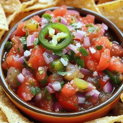 For a great salsa, you need fresh and tasty ingredients. Here’s what you will need: - 4 ripe tomatoes, diced - 1 medium red onion, finely chopped - 1 jalapeño pepper, deseeded and minced (adjust for spice preference) - 1 small bunch of fresh cilantro, chopped - 2 cloves garlic, minced - Juice of 2 limes - Salt and pepper to taste - 1 teaspoon honey (optional for sweetness) - 1/2 teaspoon ground cumin (for a smoky touch) When choosing tomatoes, look for ones that are firm and bright. Ripe tomatoes should have a sweet smell. For herbs, pick fresh cilantro with vibrant green leaves. Avoid wilted or yellowed herbs. You can also add your own twist. Try diced mango for sweetness or corn for crunch. A sprinkle of diced bell peppers adds color and flavor. Customize your salsa to make it your own! Check out the Full Recipe for more details on how to make this delicious dish. To make fresh garden salsa, start by chopping your ingredients. Dice the tomatoes into small pieces. Use a sharp knife for clean cuts. Next, finely chop the red onion. The smaller the pieces, the better the flavor spread. For the jalapeño, remove the seeds first. This step lowers the heat. Mince it finely. If you enjoy spice, you can leave some seeds in. Chop the fresh cilantro roughly. You want good bits of green in your salsa. Now, combine all the chopped ingredients in a large mixing bowl. Add the minced garlic next. This will give your salsa a nice kick. Squeeze in the juice of two limes. This adds brightness and balance. Next, season with salt and pepper to taste. If you like a hint of sweetness, add a teaspoon of honey. Sprinkle in half a teaspoon of ground cumin for a smoky flavor. Mix everything well until combined. Let your salsa sit for at least 30 minutes. This time allows the flavors to blend and grow stronger. If you can, chill it in the fridge. The cold enhances the taste even more. For serving, choose a vibrant bowl to showcase your salsa. Garnish it with a sprig of cilantro for a pop of color. Serve it with tortilla chips, or use it as a topping for grilled meats or tacos. Enjoy your fresh garden salsa! For the full recipe, check the section above. Adjust the spice level to fit your taste. If you like mild salsa, use less jalapeño. For more kick, add more jalapeño or even a dash of hot sauce. Test as you go to find the right balance. Use simple tools to make your prep easy. A sharp knife helps chop veggies quickly. A cutting board is key for safety and ease. A mixing bowl makes combining ingredients simple. If you have a food processor, use it for a faster chop. Pair your salsa with delicious foods. Tortilla chips are a classic choice. You can also top grilled chicken or fish with salsa for a fresh flair. Try it on tacos for a burst of flavor. Each pairing enhances the salsa's taste and makes your meal better. For the full recipe, follow the steps closely. Fresh ingredients bring out the best flavors in your salsa. {{image_2}} You can easily change your salsa to suit your taste. Here are some fun ideas: - Fruit-based variations: Try using mango or peach. These fruits add a sweet twist. Dice them up and mix them in. They pair well with the heat of the jalapeño. - Different herb combinations: While cilantro is classic, you can switch it out. Use fresh basil for a sweet touch or parsley for a milder flavor. Just chop and add them to the mix. - Incorporating beans or corn: Add black beans or corn for more texture. They make your salsa heartier. Just rinse and mix them in. Each variation gives a new flavor to your fresh garden salsa. Feel free to experiment and find what you love best! To keep your fresh garden salsa tasty, store it in an airtight container. This helps reduce air exposure. Place the salsa in the refrigerator right after making it. It will stay fresh for about 3 to 5 days. If you make a large batch, you can freeze leftovers. Use freezer-safe bags or containers for this. The salsa will last up to 3 months in the freezer. When you're ready to use frozen salsa, just move it to the fridge to thaw overnight. It may lose some texture but will still taste great. Remember, homemade salsa is best enjoyed fresh. For the full recipe, check out the Fresh Garden Salsa recipe above. How long does homemade salsa last? Homemade salsa lasts about 3 to 5 days in the fridge. Keep it in a tight container. If you want it fresh longer, freeze it. Frozen salsa can last up to 6 months. Can I make salsa ahead of time? Yes, you can make salsa ahead of time. It tastes better after a few hours. Let it sit for at least 30 minutes. This helps the flavors mix well. You can make it the day before a party. What can I do if my salsa is too spicy? If your salsa is too spicy, add more tomatoes. You can also add a bit of sugar or honey. This helps to balance the heat. Mixing in some avocado or sour cream can also cool it down. How do I make salsa with canned ingredients? To make salsa with canned ingredients, use canned tomatoes. You can also use canned jalapeños if you want. Drain the canned tomatoes well. Then, mix them with chopped onions, cilantro, and lime juice. This is a quick way to enjoy salsa any time. For a complete recipe, check the Full Recipe section above! In this guide, I covered how to make fresh garden salsa. I talked about choosing the best ingredients and shared a simple recipe. Remember to let your salsa sit for better flavor. You can customize it with fruits or herbs to fit your taste. For storage, refrigerate or freeze for longer freshness. Making salsa is easy and fun. Enjoy it at your next meal or gathering!