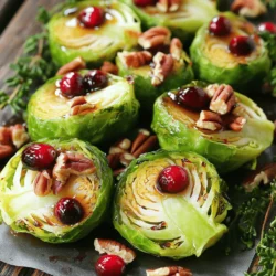 - 1 lb Brussels sprouts, trimmed and halved - 1/2 cup fresh cranberries - 1/4 cup maple syrup - 2 tablespoons olive oil Brussels sprouts are the star here. Their slight bitterness balances well with sweet cranberries. Fresh cranberries add a tart burst of flavor. Maple syrup brings in natural sweetness. Olive oil helps everything roast to perfection. - 1 teaspoon garlic powder - Salt and pepper to taste - 1/4 cup pecans or walnuts, roughly chopped (optional) - 1 tablespoon balsamic vinegar (for a tangy finish) Garlic powder adds depth to the dish. Salt and pepper enhance all the flavors. Chopped nuts give a nice crunch. Balsamic vinegar adds a tangy kick that you will love. - Recommended pairings: Serve these sprouts with roasted meats, grain bowls, or as a holiday side. - Portion sizes: This recipe serves four. You can easily double it for larger gatherings. These Maple Cranberry Roasted Brussels Sprouts can be the star of your table. Their bright colors and flavors make them a great choice for any meal. Enjoy each bite! 1. Preheating the oven Start by preheating your oven to 400°F (200°C). This heat is perfect for roasting. 2. Preparing the Brussels sprouts and cranberries Trim the Brussels sprouts, then cut them in half. Rinse the fresh cranberries. Set them aside for mixing later. 1. Combining ingredients in a bowl In a large mixing bowl, add the halved Brussels sprouts and fresh cranberries. 2. Coating evenly Drizzle olive oil and maple syrup over the mixture. Sprinkle in garlic powder, salt, and pepper. Toss everything well until each piece is coated. 1. Spreading on a baking sheet Spread the coated Brussels sprouts and cranberries on a baking sheet. Make sure they are in a single layer for even roasting. 2. Timing and stirring guidelines Roast in the preheated oven for 20-25 minutes. Stir halfway through to ensure even cooking. Look for golden brown sprouts and burst cranberries. If using nuts, add them in the last 5 minutes for extra crunch. To get golden brown Brussels sprouts, use a hot oven. Preheat to 400°F (200°C). Spread the sprouts in a single layer on the baking sheet. This allows heat to reach all sides. Stir them halfway to cook evenly. Watch for crispness; they should take 20-25 minutes. To prevent soggy cranberries, add them halfway through roasting. This timing helps them pop without losing their shape. You want them juicy but not mushy. Adding herbs or spices can elevate your dish. Try rosemary or thyme for a fresh taste. A pinch of red pepper flakes can add warmth. Adjusting sweetness is key too. If you like it sweeter, add more maple syrup. If you want it less sweet, reduce the syrup slightly. A good baking sheet is essential. Use one that is sturdy and has a rim. This helps catch any juices. A silicone mat or parchment paper can help with sticking. A mixing bowl and a spatula make mixing easy. If you have a kitchen scale, it can help measure your ingredients accurately. {{image_2}} You can make this dish your own by changing a few ingredients. - Try using pecans or walnuts for a great crunch. - You can swap maple syrup for honey or agave for a different sweet taste. If you follow a vegan diet, this recipe works great! Just ensure your maple syrup is vegan. For gluten-free options, all the ingredients listed are naturally gluten-free. So, no worries there! These roasted Brussels sprouts can shine in many ways. - Toss them into a fresh salad for added flavor and texture. - Use them as a tasty topping on grains like quinoa or rice. Feel free to explore these variations to suit your taste! To keep your Maple Cranberry Roasted Brussels Sprouts fresh, store them in an airtight container. Place the container in the fridge. This method helps to keep the flavors intact. You can refrigerate the leftovers for up to three days. If you want to save them longer, consider freezing. Spread the sprouts in a single layer on a baking sheet. Once frozen, transfer them to a freezer-safe bag. This way, they stay fresh for up to three months. When it comes to reheating, the oven is best. Preheat your oven to 350°F (175°C). Spread the leftovers on a baking sheet. Heat for about 10-15 minutes, stirring halfway through. This keeps them crispy. The microwave works too but may make them soft. If you use the microwave, heat in short bursts. Check every 30 seconds to avoid overcooking. These delicious sprouts stay fresh for about three days in the fridge. You’ll know they’ve gone bad if they smell off or look slimy. If you see any dark spots or mold, it’s best to toss them. Always trust your senses; they guide you well. Enjoy your meal knowing how to store it right! How do I know when Brussels sprouts are done roasting? Brussels sprouts are done when they turn golden brown. They should be crispy on the outside and tender inside. The cranberries should burst and look juicy. Can I use frozen Brussels sprouts? Yes, you can use frozen Brussels sprouts. Thaw them first and pat them dry. This helps avoid excess water when roasting. What can I substitute for maple syrup? You can use honey or agave syrup as a substitute. Each will give a sweet touch, though the flavor will differ slightly. Caloric content per serving Each serving contains about 150 calories. This is a healthy side dish option for any meal. Key vitamins and minerals Brussels sprouts are rich in vitamin C, vitamin K, and folate. They also offer fiber, making them a great choice for gut health. What dishes go best with Maple Cranberry Roasted Brussels Sprouts? These sprouts pair well with roasted chicken, turkey, or pork. They also shine next to grain dishes like quinoa or rice. Suggestions for holiday meals or gatherings Serve Maple Cranberry Roasted Brussels Sprouts at holiday dinners or potlucks. They add color and flavor to festive tables. They are a hit with family and friends. This blog post explored how to make Maple Cranberry Roasted Brussels Sprouts. We discussed main ingredients, seasonings, and serving suggestions. The step-by-step instructions guided you through preparation, mixing, and roasting. Tips and tricks helped perfect your dish, while variations catered to different diets and preferences. Lastly, we covered storage and answered common questions. These roasted Brussels sprouts can brighten your meals. Enjoy them warm or cold, and share with others!