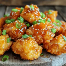 - 1 lb chicken breast, cut into bite-sized pieces - 1 cup buttermilk (or plant-based milk) - 1 cup all-purpose flour - 1 teaspoon garlic powder - 1 teaspoon onion powder - 1 teaspoon smoked paprika - 1/2 teaspoon cayenne pepper (adjust for heat) - Salt and pepper to taste - 1/2 cup mayonnaise - 2 tablespoons sweet chili sauce - 1 tablespoon sriracha (optional for additional heat) - Chopped green onions and sesame seeds for garnish The chicken breast is the star of this dish. It gives you a juicy, tender bite. The buttermilk helps to marinate the chicken, adding flavor and moisture. If you want a dairy-free option, you can use plant-based milk. The flour mix coats the chicken and makes it crispy. Garlic and onion powders add great flavor. Smoked paprika gives a nice color and a hint of smokiness. Cayenne pepper adds spice, so adjust it to your taste. Salt and pepper enhance everything. The Bang Bang sauce is creamy and tangy. Mayonnaise forms the base. Sweet chili sauce adds sweetness and a bit of heat. Sriracha kicks it up a notch, but it's optional. If you need a gluten-free option, you can use gluten-free flour instead of all-purpose flour. For a lower-calorie option, try using Greek yogurt in place of mayonnaise. If you're avoiding spicy food, you can skip the cayenne pepper and sriracha. This dish will still be tasty. For a plant-based version, use tofu or tempeh in place of chicken. First, cut the chicken breast into bite-sized pieces. This helps them cook quickly and evenly. Next, soak the chicken in buttermilk for at least 30 minutes. This step is key for making the chicken tender and flavorful. While the chicken soaks, you can prepare the flour mixture. In a bowl, mix the flour with garlic powder, onion powder, smoked paprika, cayenne pepper, salt, and pepper. This blend gives the chicken a nice taste and a crispy crust. After soaking, take the chicken out of the buttermilk. Let the extra buttermilk drip off. Now, dredge each piece in the seasoned flour mixture. Make sure to shake off any extra flour. Preheat your air fryer to 400°F (200°C) for five minutes. Place the chicken in the air fryer basket in a single layer. Do not overcrowd the basket; this helps them cook evenly. Air fry for 12 to 15 minutes, shaking the basket halfway through. You want them to be golden brown and fully cooked. While the chicken cooks, it's time for the Bang Bang sauce. In a small bowl, whisk together mayonnaise, sweet chili sauce, and sriracha. Mix until the sauce looks smooth and creamy. Once the chicken is done, drizzle half of this sauce over the chicken and toss well to coat. This adds a rich flavor that pairs perfectly with the crispy chicken. Serve hot with the rest of the sauce on top, and don’t forget to add chopped green onions and sesame seeds for a nice touch! To get that perfect crispy texture, soak the chicken in buttermilk. This makes the meat juicy and adds flavor. Use a good coating of seasoned flour. The mix of garlic powder, onion powder, and smoked paprika adds depth. Shake off excess flour to avoid clumping in the air fryer. Cooking at 400°F (200°C) gives a nice crunch. Cook the chicken in a single layer. Avoid overcrowding the basket to ensure even cooking. Shake the basket halfway through. This helps all sides cook well. Keep an eye on the time. The chicken should be golden brown and fully cooked in about 12-15 minutes. Check the thickest piece to make sure it’s done. For a great presentation, drizzle the Bang Bang sauce over the chicken. Use chopped green onions and sesame seeds for color and texture. Serve it hot for the best taste. Pair this dish with rice or veggies for a balanced meal. You can also serve the sauce on the side for dipping. {{image_2}} If you love heat, try adding more cayenne pepper to the flour mix. You can also switch to a spicier hot sauce in the Bang Bang sauce. Try using ghost pepper sauce for serious heat. Another option is to add diced jalapeños to the chicken before cooking. This packs a punch! To make this dish healthier, use skinless chicken breast. You can also swap buttermilk for low-fat yogurt. For the flour, try using whole wheat flour for more fiber. If you want a lighter sauce, mix Greek yogurt with the mayonnaise. This adds protein while cutting fat. For a vegetarian version, replace the chicken with firm tofu. Press and cube the tofu, then soak it in buttermilk or plant-based milk. Use the same flour mix for coating. For a vegan Bang Bang sauce, mix vegan mayo with sweet chili sauce and sriracha. This gives you all the flavor without the meat! After enjoying your Air Fryer Bang Bang Chicken, store any leftovers properly. Place the chicken in an airtight container. Keep it in the fridge for up to three days. Make sure the chicken cools down before sealing the container. This helps keep it fresh and tasty. When you’re ready to eat your leftovers, reheating is key. For best results, use your air fryer. Preheat it to 350°F (175°C). Heat the chicken for about 5-7 minutes. This keeps the chicken crispy and warm. You can also use an oven. Just place it on a baking sheet and heat for the same time. Avoid using the microwave, as it can make the chicken soggy. If you want to save the Bang Bang Chicken for later, freezing is a great option. First, let the chicken cool completely. Then, place it in a freezer-safe bag or container. Squeeze out as much air as possible to prevent freezer burn. You can freeze it for up to three months. When you’re ready to eat, thaw it in the fridge overnight. Reheat it in the air fryer for the best taste. Bang Bang Chicken is a dish that combines crispy chicken with a creamy, spicy sauce. It has roots in Asian cuisine but became popular in many places. The name "Bang Bang" comes from the sound of the chicken being coated and tossed with sauce. This dish is known for its bold flavors and crunchy texture. Yes, you can make Bang Bang Chicken in a traditional oven or on the stovetop. If using an oven, preheat it to 400°F (200°C). Bake the coated chicken on a baking sheet for about 20-25 minutes. Flip the chicken halfway for even cooking. If you use a stovetop, heat oil in a pan and fry the chicken pieces until golden brown. To adjust the spice level, you can change the amount of cayenne pepper. Start with less if you prefer milder flavors. You can also add more sriracha to the sauce for extra heat. Alternatively, leave out the cayenne pepper for a milder version. Always taste as you go to find your ideal spice level. This blog post covered everything you need to make Air Fryer Bang Bang Chicken. We explored the main ingredients and their roles in flavor and texture. You learned how to prepare, cook, and make a delicious Bang Bang sauce. I shared tips for the perfect crunch and serving ideas. We also looked at fun variations, storage options, and common questions. You now have the tools to create this dish, whether spicy, healthier, or plant-based. Enjoy making your Bang Bang Chicken! Your cooking adventure starts now.