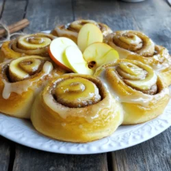 - 2 cups all-purpose flour - 1/4 cup granulated sugar - 1 packet active dry yeast - 1 cup apple pie filling (store-bought or homemade) Making these rolls starts with some key ingredients. Each one plays an important role in the final taste and texture. 1. All-Purpose Flour: This gives structure to the rolls. It helps them rise and stay fluffy. 2. Granulated Sugar: This sweetens the dough and helps with browning. 3. Active Dry Yeast: The yeast makes the dough rise. It creates a light and airy roll. 4. Apple Pie Filling: This is the star of the dish. It adds sweetness and flavor. - 1-2 tablespoons milk (for icing) - 1 tablespoon lemon juice - Additional cinnamon for garnish Optional ingredients can enhance your rolls. They add extra flavor and decoration. 1. Milk for Icing: This helps create a smooth and tasty icing. 2. Lemon Juice: This adds a fresh zing to the apple filling. It brightens the overall flavor. 3. Cinnamon for Garnish: A sprinkle of cinnamon makes your rolls look lovely and adds aroma. With these ingredients, you can create a delightful dessert that is sure to impress! - Start by mixing 1/2 cup of warm milk with 1/4 cup of sugar. Sprinkle 1 packet of active dry yeast on top. Let it sit for 5-10 minutes until it becomes frothy. - In a mixing bowl, combine 2 cups of all-purpose flour, 1/4 cup of melted unsalted butter, 1 large egg, and 1/2 teaspoon of salt. Add the yeast mixture once it is bubbly. Mix until a dough forms. - Knead the dough on a floured surface for about 5-7 minutes. You want a smooth texture that feels soft to the touch. - Once your dough is ready, roll it out into a rectangle about 12x18 inches. This makes it easy to fill and roll. - Spread softened butter evenly over the dough. In a bowl, mix 1/2 cup of brown sugar with 1 tablespoon of cinnamon. Sprinkle this mixture over the buttered dough. - Now, gently spoon 1 cup of apple pie filling across the dough. Drizzle 1 tablespoon of lemon juice over the top for a fresh flavor. Starting from one edge, tightly roll the dough into a log. - Slice the rolled dough into 12 equal pieces. Place these in a greased baking dish. - Cover the rolls and let them rise again for 30 minutes. Preheat your oven to 350°F (175°C) during this time. - Bake the rolls for 20-25 minutes until they are golden brown. Keep an eye on them to avoid overbaking. - Once done, let them cool slightly. You can drizzle icing on top for extra sweetness. Enjoy your warm and delicious apple pie stuffed cinnamon rolls! - For yeast activation, mix warm milk with sugar first. Wait until it bubbles. - Keep dough moist by covering it with a damp cloth. This helps it rise. - Place dough in a warm spot. Ideal temperature is around 80°F (27°C). - For icing, mix powdered sugar and milk. Add milk slowly to reach your desired thickness. - Add vanilla extract for a tasty twist. You can also try almond extract for variety. {{image_2}} You can make your apple pie stuffed cinnamon rolls even more fun! Here are a couple of ideas: - Adding nuts or raisins: You can add chopped nuts like walnuts or pecans. They give a nice crunch. Raisins also add sweetness and chewiness. Just sprinkle them over the apple filling before rolling up the dough. - Using different fruit fillings: If you want a twist, try other fruits. Cherry or peach filling works great. These fruits bring bright flavors and colors. Use the same amount as the apple filling for balance. Some people need special diets. Here are options for those folks: - Gluten-free option for the dough: You can use gluten-free flour to make the dough. Look for a blend that works well for baking. This way, everyone can enjoy these rolls! - Dairy-free substitutions: You can switch out the milk and butter. Use almond milk or oat milk instead of regular milk. Coconut oil works well in place of butter. These swaps keep the rolls tasty and friendly for dairy-free eaters. To keep your apple pie stuffed cinnamon rolls fresh, store them in an airtight container. Place them in the fridge for up to five days. If you want to save them longer, freezing is a great option. Wrap each roll tightly in plastic wrap. Then, place them in a freezer-safe bag or container. They can last for up to three months in the freezer. When you want to enjoy your rolls again, the best way to reheat them is in the oven. Preheat the oven to 350°F (175°C). Place the rolls on a baking sheet and cover them with foil. Heat for about 10-15 minutes. This keeps the rolls soft and warm. If you prefer, you can use the microwave. Heat one roll at a time for about 20-30 seconds. Just be careful not to overheat. After reheating, drizzle some fresh icing over the rolls. This adds a nice touch and enhances the flavor. Enjoy your delicious treat warm for the best experience! Can I use homemade apple pie filling? Yes, you can use homemade apple pie filling. It adds a personal touch and fresh flavor. Just make sure it's cool before you spread it on the dough. This way, it won’t melt the butter. What if my dough doesn’t rise? If your dough doesn’t rise, check the yeast. It might be old or inactive. Make sure your milk is warm, not hot. Too hot can kill the yeast. If your dough is still flat after rising, try again with fresh yeast. How can I make these cinnamon rolls ahead of time? You can prepare the rolls up to the second rise. After slicing the rolls, cover and refrigerate them. In the morning, let them rise for about 30 minutes before baking. This makes breakfast easy and fun! Can I substitute other fruit fillings? Yes, you can! Feel free to use cherry, peach, or even berry fillings. Just adjust the amount to match the sweetness of the new fruit. What’s the difference between homemade and store-bought dough? Homemade dough is fresher and has no preservatives. It can taste better and be more fun to make. Store-bought dough is quick and easy, perfect for busy days. Choose what suits your time and taste! Making these apple pie cinnamon rolls is simple and fun. You learned about key ingredients, from flour to apple pie filling. I shared step-by-step instructions to guide you through preparing, assembling, and baking. Plus, tips for success make a big difference. You can even explore flavor variations or dietary options. Store your leftovers right and enjoy them later. With these rolls, home-baked joy is just a recipe away. Dive in and create a delicious treat that everyone will love!