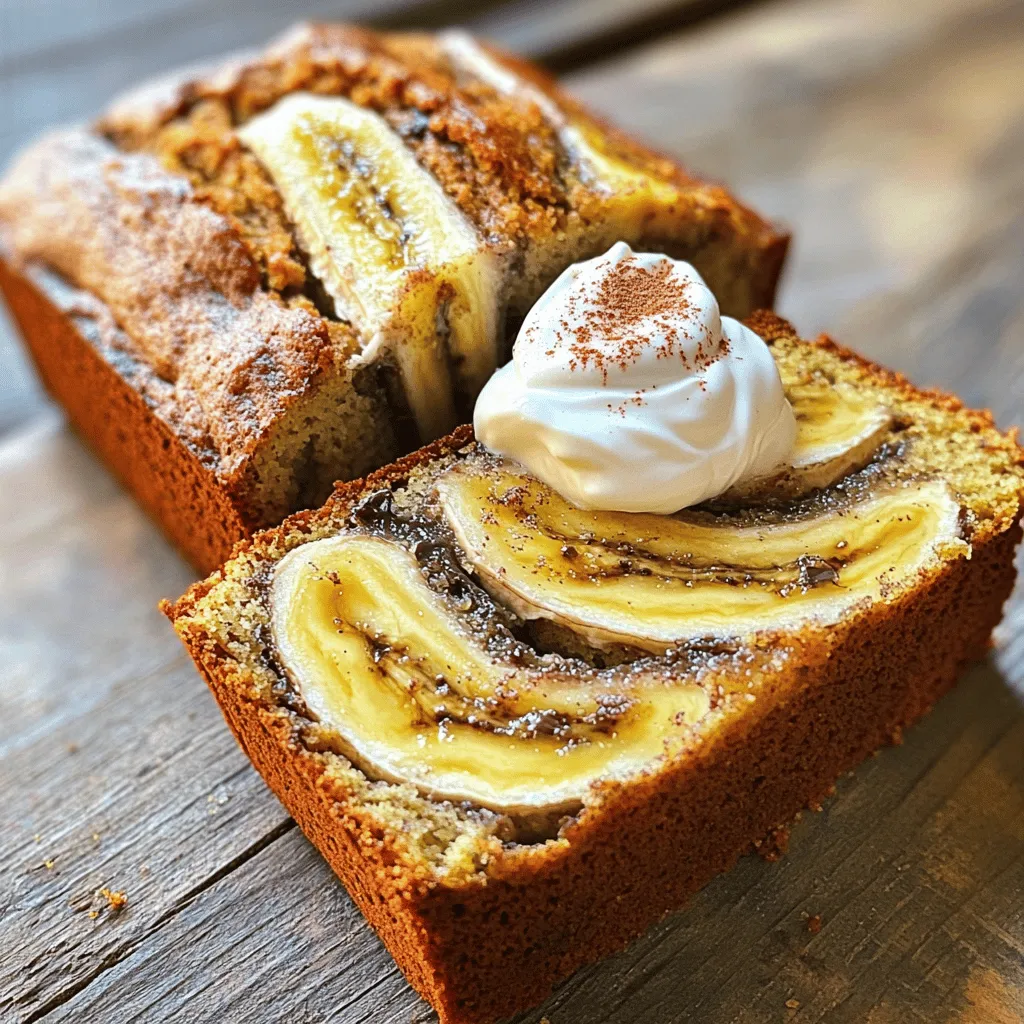 - 3 ripe bananas, mashed - 1 cup plain Greek yogurt - 1/3 cup honey (or maple syrup) - 2 large eggs - 1 teaspoon vanilla extract - 1 teaspoon baking soda - 1/2 teaspoon baking powder - 1/2 teaspoon salt - 1 1/2 cups all-purpose flour - 1/2 teaspoon ground cinnamon - 1/2 cup chopped walnuts (optional) - 1/4 cup dark chocolate chips (optional) This banana bread recipe is simple and fun. You need ripe bananas because they add natural sweetness. The Greek yogurt keeps the bread moist and soft. Honey or maple syrup gives it a nice flavor. You can choose walnuts or dark chocolate chips to make it even better. I love how they add crunch and richness. Using fresh ingredients makes a big difference. Mixing these ingredients well creates a lovely batter. Remember, don’t overmix! A few lumps are fine. This keeps your bread light and fluffy. Have all these ingredients ready, and you will bake a treat everyone loves. - Preheat your oven to 350°F (175°C). Grease a 9x5 inch loaf pan or use parchment paper. - In a large mixing bowl, mash your ripe bananas. Add Greek yogurt, honey, eggs, and vanilla extract. Mix well until smooth. - In another bowl, whisk together baking soda, baking powder, salt, flour, and ground cinnamon until blended. - Gradually add the dry ingredients to the wet mixture. Stir gently until just combined. A few lumps are okay; overmixing can ruin the bread. - If you like, fold in the chopped walnuts and dark chocolate chips until evenly spread throughout the batter. - Pour the batter into the prepared loaf pan. Smooth the top with a spatula for even baking. - Bake for 50 to 60 minutes. Check doneness with a toothpick; it should come out clean when inserted in the center. - Let the bread cool in the pan for about 10 minutes. Then, transfer it to a wire rack to cool completely. Using ripe bananas is key for moist banana bread. Their natural sugars add sweetness and moisture. Overripe bananas work best, so do not hesitate to use those with brown spots. Greek yogurt plays a big role in the bread's texture. It adds creaminess and keeps the bread soft. This ingredient replaces some fat while boosting the protein content. You get a moist treat without guilt! Spices can boost the flavor of your banana bread. A sprinkle of cinnamon adds warmth. You might also try nutmeg or ginger for a twist. Vanilla extract adds depth, making each bite more aromatic. Mix-ins can elevate your bread even further. Chopped walnuts add crunch. Dark chocolate chips bring a rich taste. You can choose one or mix both for a delightful texture. Avoid overmixing your batter. Stir gently until just combined to keep the bread light. A few lumps are okay. This method prevents dense bread that lacks rise. Make sure your oven temperature is precise. Baking at 350°F (175°C) ensures even cooking. Check for doneness by inserting a toothpick in the center. If it comes out clean, your bread is ready! {{image_2}} You can make Greek yogurt banana bread even healthier. One simple swap is to use maple syrup instead of honey. Maple syrup adds a nice flavor and keeps it sweet. If you need a gluten-free option, try using almond flour or coconut flour. These flours work well and keep the bread moist. Want to mix things up? Add fruits like blueberries or cranberries to your batter. They add a burst of flavor and color. You might also try adding nuts, like pecans or almonds. For a fun twist, add spices like nutmeg or ginger for a warm taste. If you love this recipe, you might enjoy Greek yogurt pumpkin bread. It has a rich flavor and is perfect for fall. Another great option is avocado banana bread with Greek yogurt. It makes the bread super creamy and adds healthy fats. Both recipes use the same basic methods but offer new flavors to enjoy. To keep your Greek yogurt banana bread fresh, store it at room temperature. Wrap it tightly in plastic wrap. You can also place it in an airtight container. This method helps maintain moisture and flavor. For long-term storage, freezing banana bread is a great option. First, let it cool completely. Then, wrap the bread tightly in plastic wrap. Place it in a freezer bag to prevent freezer burn. When you're ready to enjoy it, thaw the bread overnight in the fridge. To reheat, slice and warm in the oven for a few minutes. Greek yogurt banana bread stays fresh for about 3 to 4 days at room temperature. If stored in the fridge, it can last up to a week. Watch for signs of spoilage like a sour smell or mold. If you see any, it's best to discard the bread. Yes, you can use different yogurts. Regular yogurt or non-dairy yogurt work well. Just keep the same amount. Greek yogurt adds creaminess and tang. It makes the bread moist and fluffy. To sweeten your banana bread, add more honey or maple syrup. You can also use mashed ripe bananas. They add natural sweetness. I suggest trying 1/2 cup of honey or 1/2 cup of extra banana. Taste the batter before baking. Adjust it to your liking. You can replace eggs with flaxseed meal or applesauce. Use 1 tablespoon of flaxseed meal and 2.5 tablespoons of water for one egg. Mix them and let it sit for a few minutes. Alternatively, 1/4 cup of unsweetened applesauce also works great. Absolutely! You can make mini loaves with this recipe. Just adjust the baking time. Bake them for about 25 to 30 minutes. Check them with a toothpick. They are done when the toothpick comes out clean. Yes, you can make flourless banana bread. Use oats ground into flour. You can also try almond flour or coconut flour. Keep in mind that this will change the texture a bit. Just adjust the liquid based on the flour you choose. You learned how to make moist, tasty banana bread using simple ingredients. We covered each step, from mixing to baking. Remember to use ripe bananas and Greek yogurt for the best texture. Feel free to add nuts or chocolate for extra flavor. Storing your bread properly keeps it fresh longer. With these tips and tricks, you can create delicious variations. Enjoy sharing your banana bread with friends and family. Happy baking!