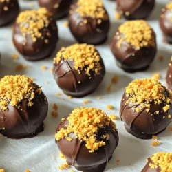 - 1 cup pumpkin puree - 1 cup almond butter - 1/2 cup cocoa powder - 1/4 cup maple syrup - 1 teaspoon vanilla extract - 1/2 teaspoon cinnamon - 1/4 teaspoon nutmeg - 1/4 teaspoon salt - 1/2 cup crushed graham crackers (for rolling) - Optional: 1/4 cup dark chocolate chips (for drizzling) To make Chocolate Pumpkin Truffle Bites, you need a few simple ingredients. First, you’ll use one cup of pumpkin puree. This gives the truffles a nice, smooth texture and a hint of sweetness. Next, grab one cup of almond butter. It adds creaminess and a nutty flavor that pairs well with pumpkin. Then, you need half a cup of cocoa powder. This will give your truffles a rich chocolate flavor. Maple syrup comes next at a quarter cup, which adds natural sweetness. One teaspoon of vanilla extract enhances the overall taste. You also need spices. Half a teaspoon of cinnamon and a quarter teaspoon of nutmeg give warmth and depth. Don’t forget one-quarter teaspoon of salt; it really brings out all the flavors. For rolling, prepare half a cup of crushed graham crackers. They add a nice crunch and a touch of sweetness. Lastly, if you want to add a little surprise, use a quarter cup of dark chocolate chips for drizzling. This step is optional but oh-so-delicious! With these ingredients, you’ll create a delightful treat that everyone will love. Start by gathering the main ingredients. In a large bowl, mix together the pumpkin puree and almond butter. These two will create a creamy base for our truffles. Next, add the cocoa powder, maple syrup, vanilla extract, cinnamon, nutmeg, and salt. Use a spatula or spoon to blend everything well. You want a smooth and uniform mix. This step is crucial for flavor and texture. After mixing, cover the bowl with plastic wrap. Place it in the fridge for about 30 minutes. Chilling the mixture helps it firm up. This makes it much easier to shape into balls later. The cold also helps the flavors meld together, enhancing the taste. Once chilled, take the bowl out of the fridge. Use a tablespoon to scoop out the mixture. Form each scoop into a small ball using your hands. Aim for a size that fits nicely in your mouth. After shaping the truffles, roll each one in crushed graham crackers. This gives them a sweet crunch and nice appearance. Place the coated truffles on a parchment-lined baking tray. For an extra touch, you can melt dark chocolate chips. Drizzle the melted chocolate over the truffles for added flavor. Afterward, place the tray back in the fridge for another 15 minutes. This helps the chocolate set. Enjoy these delightful no-bake treats chilled or at room temperature! To get the right texture for your truffles, start with the right mix. Combine pumpkin puree and almond butter well. Add cocoa powder, maple syrup, and spices. Mix until smooth. Then, chill the mixture for 30 minutes. This helps it firm up. You want it thick enough to roll into balls. If it's too soft, it won't hold shape. You can change the flavors of your truffles easily. Try adding a spoon of peanut butter for a nutty twist. You can also mix in a bit of coconut for a tropical touch. Want a spicy kick? Add a dash of cayenne pepper. For coatings, instead of graham crackers, try crushed nuts or shredded coconut. This gives a fun crunch and new taste. These truffles are great for any occasion. Serve them chilled for a refreshing treat. They also work well at room temperature. Arrange them on a nice plate to impress guests. Drizzle melted chocolate on top for a fancy look. You can even place them in cute paper cups. This makes them easy to grab and enjoy. {{image_2}} You can change the flavor of your truffles easily. Here are two fun ideas: - Pumpkin Pie Spice Truffles: Add more spices like ginger or clove. This will give your truffles a warm, cozy taste. Just mix in a teaspoon of pumpkin pie spice with the other ingredients. - Chocolate Hazelnut Truffles: Swap almond butter for chocolate hazelnut spread. This gives your truffles a rich, creamy flavor. You can also add chopped hazelnuts for a nice crunch. Catering to different diets is easy with these truffles: - Nut-free options: Use sunflower seed butter instead of almond butter. This keeps the truffles nut-free but still creamy and delicious. - Vegan alternatives: Ensure your cocoa powder and maple syrup are vegan. These truffles are already vegan-friendly since they don’t use dairy. Coating your truffles can be fun! Here are some ideas: - Chocolate drizzle: Melt dark chocolate and drizzle it over the truffles. This adds a nice touch and makes them look fancy. - Coconut flakes: Roll the truffles in unsweetened coconut flakes. This gives a tropical twist and adds texture. - Chopped nuts: Use crushed pecans or walnuts as another coating. This adds crunch and enhances the flavor. Try these variations to make your Chocolate Pumpkin Truffle Bites even more special! Store your Chocolate Pumpkin Truffle Bites in an airtight container. Keep them in the fridge. This helps maintain their freshness and flavor. If you want to stack them, use parchment paper between layers. This prevents sticking. To freeze the truffles, first, place them on a baking sheet. Make sure they are not touching each other. Freeze them for about an hour. Once firm, transfer them to a freezer-safe bag or container. To thaw, simply take them out and let them sit at room temperature for about 30 minutes. These truffles last about one week in the fridge. If frozen, they can stay fresh for up to three months. Just remember to check for any off smells before eating. Enjoy your tasty treats knowing they are still good! Chocolate Pumpkin Truffle Bites can last up to one week in the fridge. Store them in an airtight container. If you want to keep them longer, you can freeze them. They stay fresh for about three months in the freezer. Just remember to thaw them in the fridge before you enjoy them. Yes, you can use other nut butters! Peanut butter, cashew butter, or sunflower seed butter work well. Each type of nut butter adds a unique flavor. If you choose sunflower seed butter, ensure it's unsweetened. This keeps the flavor balanced with the pumpkin. Yes, these truffles are gluten-free! The main ingredients do not contain gluten. Just make sure to use gluten-free graham crackers for rolling. Also, check labels of any other ingredients, like chocolate chips, to ensure they are gluten-free. Enjoy these tasty treats worry-free! To make delicious Chocolate Pumpkin Truffles, you start with simple ingredients. We mixed pumpkin puree with almond butter and added cocoa powder, cinnamon, and nutmeg. After chilling the mix, we shaped it into truffles and rolled them in graham crackers. Remember, you can customize flavors and toppings to fit your taste. Store them right for freshness and try freezing for later. These truffles are easy to make and fun to enjoy anytime. Dive in and create your own unique treats!
