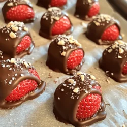 - 1 cup Greek yogurt (plain or vanilla) - 2 cups fresh strawberries, hulled and halved - 1 cup dark chocolate chips - 1 tablespoon coconut oil - 1 teaspoon vanilla extract - Sea salt for sprinkling - Crushed nuts (almonds or hazelnuts) for topping - Use non-dairy yogurt for a vegan option. - Swap dark chocolate chips for milk chocolate if you prefer a sweeter taste. - If fresh strawberries are not available, try frozen ones. Just thaw and drain them first. First, rinse the strawberries under cool water. You want them clean and fresh. Hull the strawberries by removing the green tops. Then, cut each strawberry in half. Pat them dry with a paper towel. This step helps the yogurt stick better. In a mixing bowl, combine 1 cup of Greek yogurt and 1 teaspoon of vanilla extract. Add a pinch of sea salt for flavor. Mix these ingredients well until they are smooth and creamy. This yogurt mixture adds a tasty layer to your strawberries. Now, it’s time to dip! Take each halved strawberry and coat it in the yogurt mixture. Make sure it is well-covered. Place the yogurt-coated strawberries on a baking sheet lined with parchment paper. Once all strawberries are coated, freeze them for about 30 minutes. This sets the yogurt and makes it firm. While the strawberries freeze, melt 1 cup of dark chocolate chips with 1 tablespoon of coconut oil. Use a microwave-safe bowl and heat it in 30-second increments. Stir in between until it is smooth. Once the yogurt is set, dip each strawberry into the melted chocolate. Let any extra chocolate drip off. If you like, sprinkle some crushed nuts or a touch of sea salt on top of the chocolate. Return the dipped strawberries to the baking sheet. Freeze them again for 15-20 minutes. This hardens the chocolate, making them ready to eat. Enjoy your delightful treats! To get a great yogurt coating, use thick Greek yogurt. This yogurt sticks better and gives a nice texture. Mix in a pinch of sea salt and vanilla extract for extra flavor. Dip each strawberry well. Make sure every part is covered. Place them on parchment paper to keep them from sticking. It helps to freeze the yogurt-coated strawberries first. This step makes chocolate dipping easy and keeps the yogurt from sliding off. For smooth chocolate, use dark chocolate chips mixed with coconut oil. The oil helps the chocolate melt evenly. Heat the mixture in a microwave-safe bowl. Start with 30-second bursts. Stir in between each burst to avoid burning. When it’s smooth and shiny, it's ready. Let it cool slightly before dipping the strawberries. This helps the chocolate stick better and keeps it from melting the yogurt. To serve your clusters, use a pretty plate or a fun bowl. Arrange the clusters in a circle or in rows. Add a sprinkle of crushed nuts on top for a pop of color and taste. You can also place mint leaves around the plate for a fresh touch. Serve them right after dipping for the best taste. If you're keeping them for later, store them in a nice container. This way, they still look great when you serve them! {{image_2}} You can switch up the yogurt to create fun flavors. Try using vanilla yogurt for a sweet touch. If you prefer a tangy taste, plain Greek yogurt works well. You might also enjoy fruity yogurt, like strawberry or raspberry. Each flavor adds a unique twist to your clusters. Experiment to find your favorite blend! Toppings add crunch and extra taste to your clusters. Crushed nuts like almonds or hazelnuts give a nice bite. You can also sprinkle some coconut flakes for a tropical flair. If you like a bit of spice, try a pinch of cinnamon or chili powder. Get creative and mix different toppings to make your treats special! Strawberries are great, but you can use other fruits too! Try bananas for a creamy texture or blueberries for a juicy burst. Pineapple adds a tropical feel, while raspberries bring a tart flavor. Make sure to cut the fruit into bite-sized pieces. This way, every bite is packed with flavor and fun! To keep your chocolate strawberry yogurt clusters fresh, store them in an airtight container. This method keeps out moisture and air, which can spoil your treats. If you don't have a container, use plastic wrap. Just make sure it covers the clusters completely. Avoid stacking them to prevent damage to the chocolate coating. These clusters can last up to one week in the freezer. After that, they may lose their taste and texture. For the best flavor, eat them within five days. If you plan to keep them longer, consider labeling your container with the date. This will help you remember when you made them. You don't need to reheat these clusters. They taste best when frozen and cold. If you want to enjoy them at room temperature, let them sit out for a few minutes. This will soften the chocolate just enough for a delightful bite. No, I do not recommend using frozen strawberries for this recipe. Frozen strawberries have a different texture. They tend to become mushy when thawed. Fresh strawberries hold their shape better and taste sweeter. The clusters will be more enjoyable with fresh strawberries. These chocolate strawberry yogurt clusters can last up to a week in the freezer. Store them in an airtight container to keep them fresh. If you leave them out at room temperature, they will soften quickly. Enjoy them cold for the best taste and texture. Yes, you can make these clusters ahead of time. Prepare them a day or two before you plan to serve. They freeze well, so you can enjoy them at a later date. Just make sure to store them properly in the freezer. In this blog post, we covered how to make yogurt-dipped strawberries. We started with the ingredients, shared step-by-step instructions, and offered helpful tips. You learned about variations and how to store the clusters. These tasty treats are easy to make and can suit any taste. Experiment with flavors and toppings to find your favorite mix. Enjoy your delicious yogurt-dipped strawberries, perfect for sharing or enjoying alone!