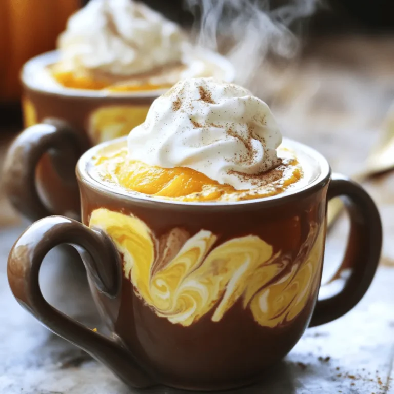 - 2 cups whole milk - 1 cup pumpkin puree - 1/4 cup unsweetened cocoa powder - 1/4 cup granulated sugar The main flavors of this drink come from these ingredients. Whole milk gives it a creamy texture. Pumpkin puree adds richness and a touch of autumn. Cocoa powder brings a deep chocolate flavor. Sugar balances the taste for a warm, sweet drink. - 1 teaspoon vanilla extract - 1 teaspoon pumpkin pie spice - A pinch of salt Vanilla extract adds a lovely aroma. Pumpkin pie spice offers warmth from cinnamon, nutmeg, and ginger. A pinch of salt enhances all these flavors, making each sip more enjoyable. - Whipped cream for topping - Ground cinnamon for garnish Whipped cream creates a soft and sweet topping. Ground cinnamon adds a sprinkle of spice, making your drink look inviting and festive. Together, they elevate the drink’s appeal and flavor. First, grab a medium saucepan. Pour in 2 cups of whole milk and 1 cup of pumpkin puree. Heat this mixture over medium heat. Stir it constantly to keep it smooth. You want it warmed but not boiling. This step creates a creamy base for our drink. Now it's time to mix in the fun stuff. Add 1/4 cup of unsweetened cocoa powder and 1/4 cup of granulated sugar. Don’t forget 1 teaspoon of vanilla extract and 1 teaspoon of pumpkin pie spice. Toss in a pinch of salt, too. Whisk it all together until everything blends well. Keep stirring until the mixture is hot and ready. Once your hot chocolate is steaming, take it off the heat. Now, taste it! If you like it sweeter, add more sugar. Pour the warm drink into mugs, leaving some space at the top. Finish by topping each mug with whipped cream. A sprinkle of ground cinnamon makes it look great too! To balance the sweetness in your Pumpkin Pie Spiced Hot Chocolate, taste as you go. Start with the 1/4 cup of sugar. You can add more if needed. Some like it sweeter, while others prefer a bit less. If you want to add depth, try a dash of maple syrup. This brings a nice warmth that pairs well with pumpkin. The thickness of your hot chocolate can change with the milk ratio. If you want it thicker, use less milk. For a creamier drink, add more whole milk. You can even mix in a splash of heavy cream for a decadent twist. For those who prefer a lighter drink, try using skim milk or almond milk. Each option gives a unique texture. Presentation makes a big difference. Serve your hot chocolate in clear mugs to show off the layers. Top each mug with a generous dollop of whipped cream. Sprinkle ground cinnamon on top for a nice finish. This drink pairs well with gingerbread cookies or a slice of pumpkin pie. Enjoying it by a warm fire makes it even better. {{image_2}} If you want a dairy-free treat, try using almond milk or oat milk. These milks work well in this recipe. They give a nice, creamy texture. Almond milk adds a hint of nuttiness, while oat milk brings a rich taste. Simply replace the whole milk with your choice of milk in the recipe. Heat it just like you would with regular milk. For a vegan option, look for dairy-free whipped cream. Many brands offer great choices made from coconut or soy. These whipped creams taste rich and creamy. Just add a dollop on top of your hot chocolate. It adds an extra layer of flavor and makes your drink even more special. You can play with different spice blends to make your hot chocolate unique. Try adding a pinch of cardamom or allspice. These spices can give a warm, cozy feel. You might also want to increase the pumpkin pie spice. More spice can enhance the flavor and make it more festive. Each blend will give your drink a new twist that keeps it exciting. To store your Pumpkin Pie Spiced Hot Chocolate, pour any leftovers into a clean container. Use an airtight jar or a plastic container with a tight lid. This keeps the drink fresh. Place the container in the fridge. It will stay good for a few days. When you want to enjoy your hot chocolate again, pour it into a saucepan. Heat it slowly over low heat. Stir often to keep it from sticking. You can also use a microwave. Place it in a microwave-safe mug and heat it for 30 seconds at a time. Stir between intervals until warm. This keeps the flavor just right. Your Pumpkin Pie Spiced Hot Chocolate will taste best within 3 days. After that, it may lose some flavor. Always check for any changes in smell or taste before drinking. If it seems off, it’s best to toss it out. Yes, you can use different types of milk. Almond milk, oat milk, or soy milk work great. Each option gives a unique taste. Almond milk adds a nutty flavor, while oat milk makes it creamy. If you choose a non-dairy milk, check if it is unsweetened. This helps control the sugar level in your drink. To reduce sweetness, cut back on the sugar. Start with half of the sugar called for in the recipe. Then, taste the hot chocolate. If it needs more sweetness, add a little more. You can also use unsweetened cocoa powder. This will balance the sweet flavor from the sugar and pumpkin. Yes, you can use chocolate bars! If you prefer bars, use about 4 ounces of chocolate. Chop it finely to help it melt easily. Stir the chocolate in with the milk and pumpkin puree. This gives a rich and smooth texture to your hot chocolate. Adjust the sugar to your taste, as chocolate bars can be sweet. This blog post guides you to make a tasty pumpkin hot chocolate. We covered the main ingredients, flavor boosts, and steps to prepare it perfectly. I shared tips for making it just right and offered variations for different diets. You can easily store leftovers and reheat them later too. This recipe is fun and customizable, so you can make it your way. Don't hesitate to try it out and enjoy this delightful treat!