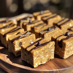 - 1 cup almond flour - 1 cup rolled oats - 1/2 cup vanilla protein powder - 1/2 cup almond butter (or peanut butter) - 1/4 cup honey (or maple syrup) - 1/4 cup mini chocolate chips - 1 teaspoon vanilla extract - A pinch of sea salt You can easily swap almond flour for oat flour if you prefer. If you want a nut-free option, use sunflower seed butter instead of almond butter. Maple syrup works just as well as honey, especially for vegan diets. For a lower sugar option, try using a sugar-free chocolate chip brand. These ingredients pack a punch of nutrition. Almond flour is high in healthy fats and protein. Rolled oats provide fiber, which helps with digestion. Vanilla protein powder adds muscle-building protein. Almond butter gives you healthy fats and vitamins. Honey adds natural sweetness and antioxidants. Mini chocolate chips bring joy and a little treat without too much sugar. Overall, these bars are not just tasty; they are a smart choice for a healthy snack. To make No-Bake Cookie Dough Protein Bars, you need just a few simple steps. Gather all your ingredients first. This will help you stay organized. You will mix dry and wet ingredients, then press them into a pan. It’s quick and easy, perfect for busy days. 1. In a large bowl, combine the almond flour, rolled oats, and vanilla protein powder. Mix these dry ingredients well. 2. Next, add the almond butter, honey, vanilla extract, and a pinch of sea salt. Stir until everything is mixed. The mixture will be sticky, but that’s okay. 3. Now, fold in the mini chocolate chips. Make sure they spread evenly throughout the dough. This adds a nice sweet touch. 1. Line an 8x8 inch baking pan with parchment paper. Leave some paper hanging over the sides. This will help you lift the bars out later. 2. Transfer the cookie dough mixture into the pan. Use a spatula or your hands to press it down firmly. Make sure it spreads evenly across the bottom. 3. Place the pan in the fridge for at least one hour. This will help the bars firm up nicely. 4. After they set, lift the bars out using the parchment paper. Cut them into squares or rectangles. Enjoy your tasty protein bars! To get that great texture, use fine almond flour. This helps keep the bars soft yet firm. Mix your dry and wet ingredients well. A sticky mixture means you're on the right track. Press the mixture firmly into the pan. This step is key for the bars to hold together nicely. One common mistake is not measuring the almond flour or oats properly. Too much or too little can change the texture. Another mistake is not pressing the mixture down firmly. This can lead to crumbly bars. Finally, don’t skip chilling the bars. This helps them firm up and makes them easier to cut. To boost flavor, try adding a pinch of cinnamon or nutmeg. You can also mix in dried fruit or nuts for added crunch. For presentation, arrange the bars on a colorful plate. Drizzling melted chocolate over the top looks amazing. A sprinkle of sea salt on top can elevate the taste. {{image_2}} You can make these no-bake cookie dough protein bars even tastier. Try adding nuts like walnuts or pecans. You can also mix in dried fruit, like cranberries or raisins. If you love spice, add a sprinkle of cinnamon. It gives a warm flavor that’s perfect for any day. Making these bars fit your diet is easy. To make them vegan, swap honey for maple syrup. Use a plant-based protein powder to keep it vegan too. For gluten-free bars, use certified gluten-free oats. This way, everyone can enjoy these delicious snacks without worry. You can change the sweetener to fit your taste. If you want less sugar, use stevia or monk fruit. These options give you sweetness without extra calories. You can also adjust how much you add. Taste the mixture, and add more if you like it sweeter. To keep your no-bake cookie dough protein bars fresh, store them in an airtight container. You can use a glass or plastic container with a tight lid. Make sure to place parchment paper between layers if you stack them. This prevents sticking and keeps them nice. Always store the bars in the fridge. This helps them stay firm and tasty. If you want to save some bars for later, freezing is a great option. Wrap each bar in plastic wrap. Then, place them in a freezer bag or container. Make sure to label the bag with the date. They will last for about three months in the freezer. When you are ready to eat one, just take it out and let it thaw in the fridge for a few hours. These protein bars can last up to a week in the fridge. After that, they may start to lose their texture and taste. If you freeze them, they will stay fresh much longer. Always check for any signs of spoilage, like an off smell or change in texture. Enjoy your healthy snack option while it's at its best! Yes, you can use any protein powder. For example, try chocolate or plant-based protein. Just keep in mind that flavors will change. If you choose chocolate protein, your bars will taste like chocolate cookie dough. Adjust the sweetness if needed, as some powders are sweeter than others. To make these bars more filling, add nuts or seeds. Chopped almonds or sunflower seeds work well. You can also add a scoop of nut butter. This adds healthy fats and protein, making the bars more satisfying. Another option is to increase the almond flour or oats. This way, you can balance texture and keep them delicious. Absolutely! These bars are perfect for meal prep. They store well in an airtight container. Keep them in the fridge for up to a week. You can also freeze them for longer storage. Just cut them into squares before freezing. This makes it easy to grab a bar when you need a quick snack. In this blog post, we explored how to make protein bars. We reviewed ingredients and substitutions, as well as their nutritional benefits. I shared clear steps for mixing and pressing the bars. We discussed tips for perfect texture and flavor. You learned about variations for dietary needs and flavor options. Lastly, we covered storage methods to keep your bars fresh. Now, you are ready to create your own protein bars. Enjoy experimenting with flavors and find what you like best!