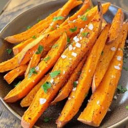 - 2 medium sweet potatoes, peeled and cut into thin fries - 2 tablespoons olive oil - 1 teaspoon smoked paprika - 1 teaspoon garlic powder - ½ teaspoon onion powder - ½ teaspoon sea salt - ¼ teaspoon black pepper - Optional: chopped fresh parsley for garnish Sweet potatoes make a great snack. They are healthy and taste amazing. You need two medium sweet potatoes, peeled and sliced into thin fries. The thin cut helps them cook evenly. Olive oil gives a nice flavor and helps the fries crisp up. You will use two tablespoons. Next, we add seasonings. Smoked paprika adds a rich taste. Use one teaspoon of it. Garlic powder brings in a nice aroma, so add one teaspoon. Onion powder gives depth, so you need half a teaspoon. For taste, add half a teaspoon of sea salt and a quarter teaspoon of black pepper. If you want, you can sprinkle some fresh parsley on top for color. It makes the fries look pretty and adds a bit of flavor. With these ingredients, you are set to make tasty air fryer sweet potato fries! Set the air fryer to 400°F (200°C). This high heat helps fries cook quickly. Allow it to preheat for about 5 minutes. Preheating gives you a nice crisp on the outside. Take 2 medium sweet potatoes. Peel them and cut them into thin fries. Place the fries in a large bowl. Toss them with 2 tablespoons of olive oil. Ensure the fries are evenly coated in oil. This step keeps the fries from sticking. Grab your seasonings. Sprinkle 1 teaspoon of smoked paprika, 1 teaspoon of garlic powder, ½ teaspoon of onion powder, ½ teaspoon of sea salt, and ¼ teaspoon of black pepper over the fries. Toss well to distribute the spices evenly. This mix gives your fries a great flavor. Now, it’s time to cook! Place the seasoned fries in the air fryer basket. Make sure they lie in a single layer. Cook for 15-18 minutes. Shake the basket halfway through for even cooking. The fries should turn golden brown and crispy. Once cooked, remove the fries from the air fryer. Transfer them to a serving plate. You can garnish with chopped fresh parsley if you like. This adds a pop of color and flavor. Enjoy your crispy sweet potato fries! To make your sweet potato fries extra crispy, start with even cuts. Cut your sweet potatoes into thin, uniform fries. Consistent sizes help them cook evenly. Aim for about 1/4 inch thick. This way, they get crispy all over. Next, use the right amount of oil. Two tablespoons of olive oil is perfect for two medium sweet potatoes. Toss the fries well to coat them evenly. Too much oil can make your fries soggy, while too little can lead to dryness. Finding the right balance is key to crispiness. Cleaning your air fryer is simple. After you cook, let it cool down first. Then, remove the basket and tray. Wash them with warm soapy water. A sponge works well for this. You can also use a soft brush to clean hard-to-reach spots. Make sure everything is dry before putting it back together. If your fries come out soggy, check a few things. First, ensure you cut them thin enough. Next, make sure they are not overcrowded in the basket. Air needs room to circulate for crispiness. You might also want to cook them a bit longer or at a higher temperature. Different air fryer brands may have varied settings. If your model cooks unevenly, try shaking the basket more often. This helps move the fries around, ensuring even cooking. You may need to adjust cooking times based on your specific air fryer. {{image_2}} You can spice up your sweet potato fries easily. One way is to add cayenne pepper for heat. Just sprinkle some on before air frying. This gives your fries a nice kick. You can also try different spice blends. For example, mix in some cumin or chili powder. Each blend brings a new flavor to your dish. Don’t feel limited to sweet potatoes. You can use other types of potatoes too. Try russet or Yukon gold potatoes for a different taste. You can also experiment with other root vegetables. Carrots or parsnips can make a tasty swap. Each choice brings unique flavors and textures to your snack. Pair your fries with tasty dips. Ranch dressing or aioli works great. These dips add creamy goodness to each bite. You can also serve your fries as a side dish. They pair well with burgers or grilled chicken. The options are endless, making your meal even better! To store leftovers, place sweet potato fries in an airtight container. Make sure they cool before sealing. You can keep them in the fridge for up to three days. I recommend eating them within this time for the best taste and texture. To freeze cooked sweet potato fries, allow them to cool completely first. Spread them out on a baking sheet in a single layer. Place the sheet in the freezer for about one hour. Once frozen, transfer the fries to a freezer bag. Squeeze out air to prevent freezer burn. They can last up to three months in the freezer. The best way to reheat sweet potato fries is the air fryer. Preheat it to 400°F (200°C). Place the fries in the basket and heat for about 5-7 minutes. This method keeps them crispy. You can also use an oven. Preheat it to 400°F (200°C) and bake for about 10 minutes. If you need a quick method, use a microwave. However, it may make the fries soft. For crispy results, stick with the air fryer or oven. Cook sweet potato fries for about 15-18 minutes at 400°F (200°C). This temperature ensures they turn golden and crispy. Make sure to shake the basket halfway through. This helps them cook evenly and prevents sticking. Yes, you can make sweet potato fries without oil. Use an oil spray or try cooking them with a bit of water. Another option is to bake them in the air fryer without any oil. The fries may not be as crispy, but they will still taste great. To keep fries crispy, cut them thin and evenly. Soak the cut sweet potatoes in water for 30 minutes to remove excess starch. Dry them well with a towel before cooking. Use enough space in the air fryer for good airflow. Avoid overcrowding the basket. Yes, you can use frozen sweet potato fries in the air fryer. Cook them at 400°F (200°C) for 10-15 minutes. Shake the basket halfway through for even cooking. Check them regularly to avoid overcooking. Enjoy your crispy snack right from the freezer! Making air-fried sweet potato fries is easy and fun. You’ve learned the steps: choose the right ingredients, season them well, and cook them to perfection. Remember to cut your fries evenly for better crispiness. Explore different flavors and variations for exciting meals. With proper storage, these fries can last too. Enjoy your tasty creation with your favorite dips! Cooking should be rewarding, and these fries will surely impress your family and friends. Try it out this week!