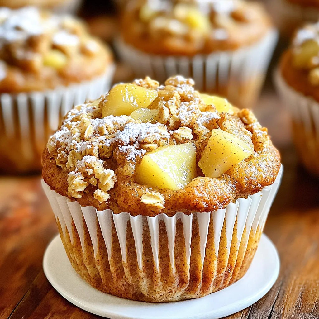 To make Bakery-Style Spiced Pear Crumble Muffins, gather these simple ingredients: - 2 ripe pears, peeled and diced - 1 ½ cups all-purpose flour - ½ cup brown sugar - ½ cup granulated sugar - ½ cup unsalted butter, softened - 2 large eggs - ¾ cup buttermilk (or substitute with ¾ cup milk + 1 tablespoon vinegar) - 1 tsp vanilla extract - 1 tsp baking powder - ½ tsp baking soda - ½ tsp salt - 1 tsp ground cinnamon - ½ tsp ground nutmeg - ¼ tsp ground ginger - ½ cup rolled oats - ½ cup chopped walnuts (optional) You can easily modify the recipe for allergies or preferences. Here are some ideas: - For dairy-free, use coconut oil and almond milk. - If you dislike walnuts, skip them or use pecans. - To make gluten-free, swap all-purpose flour with a gluten-free blend. - For a lower sugar option, reduce the sugars by half. Choosing ripe pears is key for flavor. Here’s how: - Look for pears that are slightly soft near the stem. - Check for a fresh, sweet aroma. - Avoid pears with bruises or dark spots. - If pears are hard, leave them at room temp for a few days to ripen. These tips will help you pick the best pears for your muffins, ensuring they burst with flavor. Start by preheating your oven to 350°F (175°C). Line a muffin tin with paper liners. If you don’t have liners, spray the tin with non-stick spray. In a large bowl, cream together ½ cup of softened butter, ½ cup of brown sugar, and ½ cup of granulated sugar. Mix until the mixture looks light and fluffy. Now, add in 2 large eggs, one at a time, mixing well after each addition. Next, pour in ¾ cup of buttermilk and 1 teaspoon of vanilla extract. Stir these until smooth. In another bowl, whisk together 1 ½ cups of all-purpose flour, 1 teaspoon of baking powder, ½ teaspoon of baking soda, ½ teaspoon of salt, 1 teaspoon of ground cinnamon, ½ teaspoon of ground nutmeg, and ¼ teaspoon of ground ginger. Slowly mix the dry ingredients into the wet mixture. Stir gently to combine. Take care not to overmix! Finally, fold in 2 diced pears and ½ cup of chopped walnuts if you like. For the crumble, mix together ½ cup of rolled oats, ¼ cup of flour, and ¼ cup of brown sugar in a small bowl. Add 2 tablespoons of softened butter into this mix. Use your fingers to break it down until it looks crumbly. This topping will add a nice texture to your muffins. Now, divide the muffin batter evenly among the muffin cups, filling each about ¾ full. Sprinkle the crumble topping generously over each muffin. Bake the muffins for 20-25 minutes. You’ll know they are done when a toothpick inserted into the center comes out clean. Once baked, let the muffins cool in the tin for about 5 minutes. After that, transfer them to a wire rack to cool completely. Enjoy the warm, spiced aroma as they cool! To get the best muffins, use ripe pears. They add moisture and sweetness. You want to mix the wet and dry ingredients gently. Overmixing can make the muffins tough. Fold in the diced pears with care. You want them to stay intact. The crumble topping adds a nice crunch. Keep it chunky for the best texture. Store your muffins in an airtight container. This keeps them moist and fresh. You can keep them at room temperature for up to three days. For longer storage, place them in the fridge. Reheat in the oven for a few minutes. This helps bring back their soft texture. If your muffins sink, check your oven temperature. An oven that is too hot can cause this. Make sure to measure flour accurately. Too much flour can lead to dry muffins. If they are too dense, try using fresh baking powder. Old leavening agents won’t rise well. Enjoying these muffins fresh will keep you coming back for more! {{image_2}} You can change the flavor of your muffins by adding other fruits. Try diced apples or fresh blueberries. They add a burst of juice and sweetness. If you love nuts, consider using pecans or almonds instead of walnuts. These nuts add a nice crunch and a different taste. If you need gluten-free muffins, use a gluten-free flour mix. Make sure it has a good blend of starches and proteins. You can also add a bit of xanthan gum to help with texture. This will keep your muffins light and fluffy while still tasting great. To make vegan muffins, swap eggs for flax eggs. Mix one tablespoon of ground flaxseed with three tablespoons of water. Let it sit until it thickens. Replace buttermilk with plant-based milk and a splash of vinegar. Use coconut oil instead of butter for a rich flavor. These changes keep the muffins moist and delicious without any animal products. To keep your spiced pear crumble muffins fresh, place them in an airtight container. Line the bottom with paper towels to absorb moisture. This method keeps them moist without getting soggy. Store them at room temperature for up to three days. If you want to keep them longer, refrigeration can dry them out, so avoid it if you can. Freezing muffins is a great way to enjoy them later. After they cool completely, wrap each muffin in plastic wrap. Then, place them in a freezer-safe bag. This method helps to prevent freezer burn. You can freeze them for up to three months. When you're ready to enjoy, simply thaw them at room temperature or heat them in the microwave. For the best flavor and texture, reheat your muffins in the oven. Preheat the oven to 350°F (175°C). Place the muffins on a baking sheet and heat for about 5-10 minutes. This method restores their soft texture and warms the flavors. You can also use the microwave for a quick option. Heat each muffin for about 15-20 seconds. Enjoy them warm for the best taste! Yes, you can make these muffins ahead of time. Just bake them and let them cool. Store them in an airtight container at room temperature for up to three days. You can also freeze them for about three months. Just thaw them in the fridge overnight before enjoying. If you don’t have buttermilk, mix ¾ cup of milk with 1 tablespoon of vinegar. Let it sit for five minutes. This will give you a similar tangy flavor. You can also use plain yogurt or sour cream, thinned with a little milk to match the buttermilk's consistency. To make fluffier muffins, do not overmix the batter. Mix until just combined. Also, make sure your baking powder and baking soda are fresh. This helps create air pockets in the muffins. Finally, let the batter rest for about 10 minutes before baking. This can help improve the texture. You learned how to make tasty muffins from ripe pears. We covered key ingredients, step-by-step instructions, and helpful tips. I shared ideas for variations, storage, and common questions to ensure your success. Remember to choose ripe pears for the best flavor and texture. With these simple steps, you will bake muffins that everyone loves. Enjoy your baking journey and make it a fun experience!