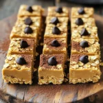 - 1 cup rolled oats - 1 cup natural creamy peanut butter - 1/2 cup honey or maple syrup - 1/4 cup chia seeds - 1/2 teaspoon vanilla extract - Pinch of salt - 1/2 cup chocolate chips (dark or semi-sweet) The no-bake peanut butter oat bars come together with just a few simple ingredients. First, I use rolled oats. They form the base of the bars. Next, I add natural creamy peanut butter. It gives the bars a rich, nutty flavor. For sweetness, I choose either honey or maple syrup. Both work well and add moisture. I sometimes add chia seeds for extra nutrition. They boost fiber and omega-3s. A bit of vanilla extract enhances the taste. A pinch of salt balances all the flavors. For the topping, I sprinkle chocolate chips on top. Dark or semi-sweet chips add a delightful touch. They melt slightly, creating a smooth, chocolaty layer. These ingredients blend together to make a tasty and healthy treat. You can mix and match them to suit your taste. The bars are easy to make and perfect for snacking. 1. In a large mixing bowl, combine 1 cup of rolled oats, 1/4 cup of chia seeds, and a pinch of salt. Mix well. This helps all the dry ingredients blend together. 2. In a separate microwave-safe bowl, add 1 cup of natural creamy peanut butter and 1/2 cup of honey (or maple syrup). Microwave this mixture on high for 30 seconds to 1 minute. It should be warm and easy to stir. 1. After removing the bowl from the microwave, stir in 1/2 teaspoon of vanilla extract. Mix until it is fully combined. 2. Pour the warm peanut butter mixture over the dry ingredients. Use a spatula or wooden spoon to mix everything until well combined. The oats should be evenly coated. 3. Next, gently fold in 1/2 cup of chocolate chips. You can save a few for topping later if you like. 1. Line an 8x8-inch baking dish with parchment paper. Leave some overhang on the sides to help with removal later. 2. Transfer the oat mixture into the lined baking dish. Press the mixture firmly and evenly into the pan. Make sure it is packed tightly for the best texture. 3. If you saved some chocolate chips, sprinkle them on top. Press them gently into the mixture. 4. Place the dish in the refrigerator for 1-2 hours. This will let the bars set properly. After this time, you can cut the bars into squares or rectangles. Enjoy your tasty no-bake peanut butter oat bars! To keep your no-bake peanut butter oat bars fresh, store them in an airtight container. This helps prevent them from drying out. You can also wrap each bar in parchment paper. This makes them easy to grab on the go. When choosing a container, opt for glass or plastic. A glass container works well for keeping the bars fresh longer. Achieving the perfect bar texture is key. Make sure to press the mixture firmly into the baking dish. This helps the bars hold together well. If your bars feel too crumbly, add a bit more peanut butter or honey. This will bind the ingredients better. If the mixture is too sticky, try adding a bit more oats. Mix it well until you reach the right consistency. The goal is a firm bar that holds its shape but is also soft enough to enjoy. {{image_2}} You can make your no-bake peanut butter oat bars even better! Here are some fun ideas: - Add-ins: Try mixing in nuts, dried fruits, or seeds. Chopped almonds or walnuts add nice crunch. Dried cranberries or apricots bring sweetness. You can also add sunflower seeds for a nut-free option. - Swapping nut butters: If you want a new taste, switch peanut butter for almond or cashew butter. Almond butter adds a rich flavor, while cashew butter is smooth and creamy. You can adapt this recipe to fit your needs. Here are some easy tweaks: - Vegan option: Use maple syrup instead of honey. This keeps your bars sweet and plant-based. Maple syrup has a nice flavor that pairs well with peanut butter. - Gluten-free alternatives: If you need a gluten-free option, choose gluten-free oats. They provide the same great texture and taste without gluten. Look for oats labeled as gluten-free to be safe. Feel free to mix and match these ideas! Each change can make your bars unique and delicious. To keep your no-bake peanut butter oat bars fresh, use an airtight container. This will help keep them from drying out. Store the bars in the fridge. They stay good for about one week. If you want to keep them longer, freezing is a great option. To freeze your oat bars, cut them into squares first. Then, wrap each square in plastic wrap. Place the wrapped bars in a freezer-safe bag or container. This keeps them safe from freezer burn. They can last up to three months in the freezer. When you're ready to eat them, take the bars out of the freezer. Let them sit at room temperature for about 15 minutes to thaw. If you're in a hurry, you can also microwave them for 10-15 seconds. Enjoy your tasty treat anytime! Can I use natural peanut butter? Yes, you can use natural peanut butter. It adds great flavor. Make sure it is creamy for best results. Stir it well before using. Natural peanut butter can separate, so mix until smooth. How long do these bars last? These bars last about one week in the fridge. Keep them in an airtight container. If you freeze them, they can last up to three months. Just thaw them in the fridge when you're ready to eat. What if my bars are too crumbly? If your bars are too crumbly, they may need more binding. You can add a bit more peanut butter or honey. Mix it in well to help hold the bars together. Press the mixture more firmly into the pan next time. Can I replace honey with agave syrup? Yes, you can use agave syrup instead of honey. The taste will be a bit different but still sweet. Agave syrup is a great vegan option. Use the same amount as honey for best results. You now have a simple and fun recipe for no-bake energy bars. We covered the main and optional ingredients. We also discussed easy steps to prepare, cook, and set these bars. Remember to follow storage tips for freshness and texture. You can add nuts, fruits, or swap nut butters to create your favorite flavor. These bars are versatile and great for on-the-go snacks. Enjoy making your energy bars, and don’t hesitate to experiment with new ideas!