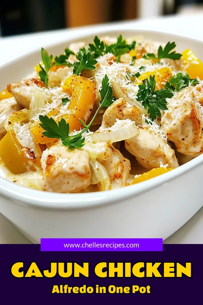Savor the flavors of Cajun Chicken Alfredo in just one pot! This easy recipe combines tender chicken, creamy Alfredo sauce, and perfectly cooked fettuccine, making it the perfect meal for any night. With vibrant bell peppers and a hint of spice, each bite is a delight. Ready to impress your family? Click to explore this delicious recipe and elevate your dinner game! #CajunChickenAlfredo #OnePotMeals #PastaRecipes #EasyDinnerIdeas