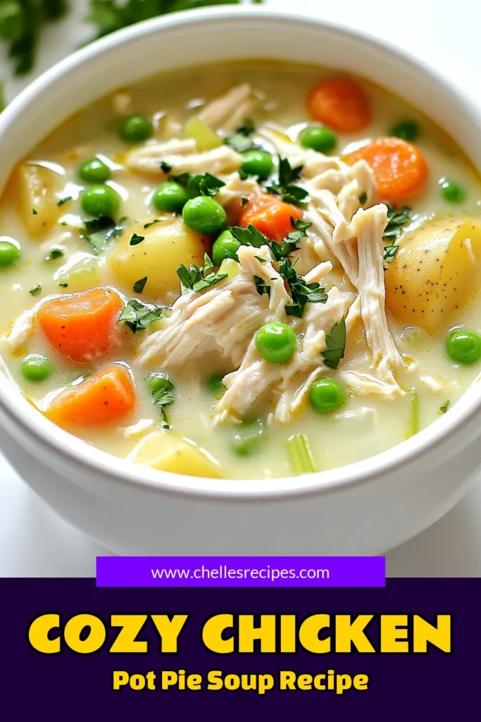 Warm up your dinner plans with this Comforting Slow Cooker Chicken Pot Pie Soup! This creamy, soul-soothing soup is packed with tender chicken, fresh vegetables, and comforting flavors that will delight your taste buds. Easy to make and perfect for chilly nights, it's a meal everyone will love. Click through to discover the full recipe and tips for serving! #SlowCookerRecipes #ChickenPotPieSoup #ComfortFood #EasyDinnerIdeas
