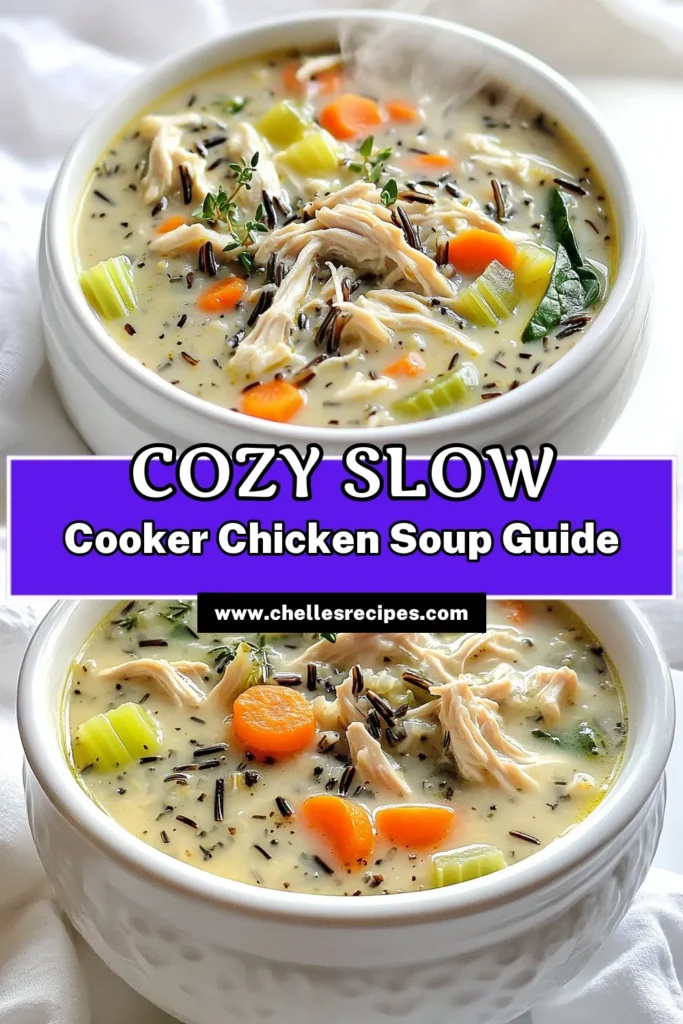 Warm up your nights with this Cozy Slow Cooker Chicken & Wild Rice Soup! This delicious recipe combines tender chicken, hearty wild rice, and fresh veggies, all simmered to perfection in your slow cooker. Enjoy a comforting bowl that's perfect for chilly evenings. Click to explore this easy recipe and bring warmth to your table tonight! #SlowCookerRecipes #CozySoup #ComfortFood #HealthyEats