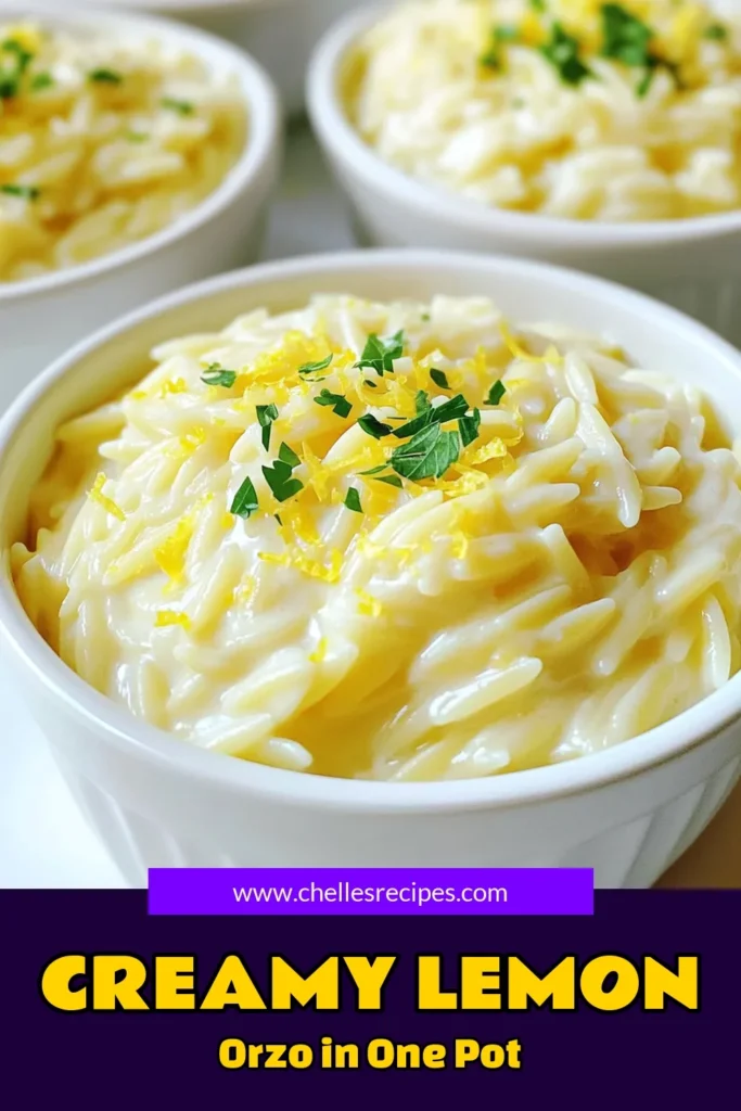 Satisfy your cravings with this One-Pot Creamy Lemon Parmesan Orzo recipe! This easy and delicious dish combines orzo pasta, rich cream, and zesty lemon for a comforting meal that’s ready in just 25 minutes. Perfect for busy weeknights or impressing guests, it's both creamy and flavorful. Click through to explore the full recipe and make your kitchen shine with this delight! #OnePotRecipes #LemonParmesan #EasyDinnerIdeas #PastaRecipes